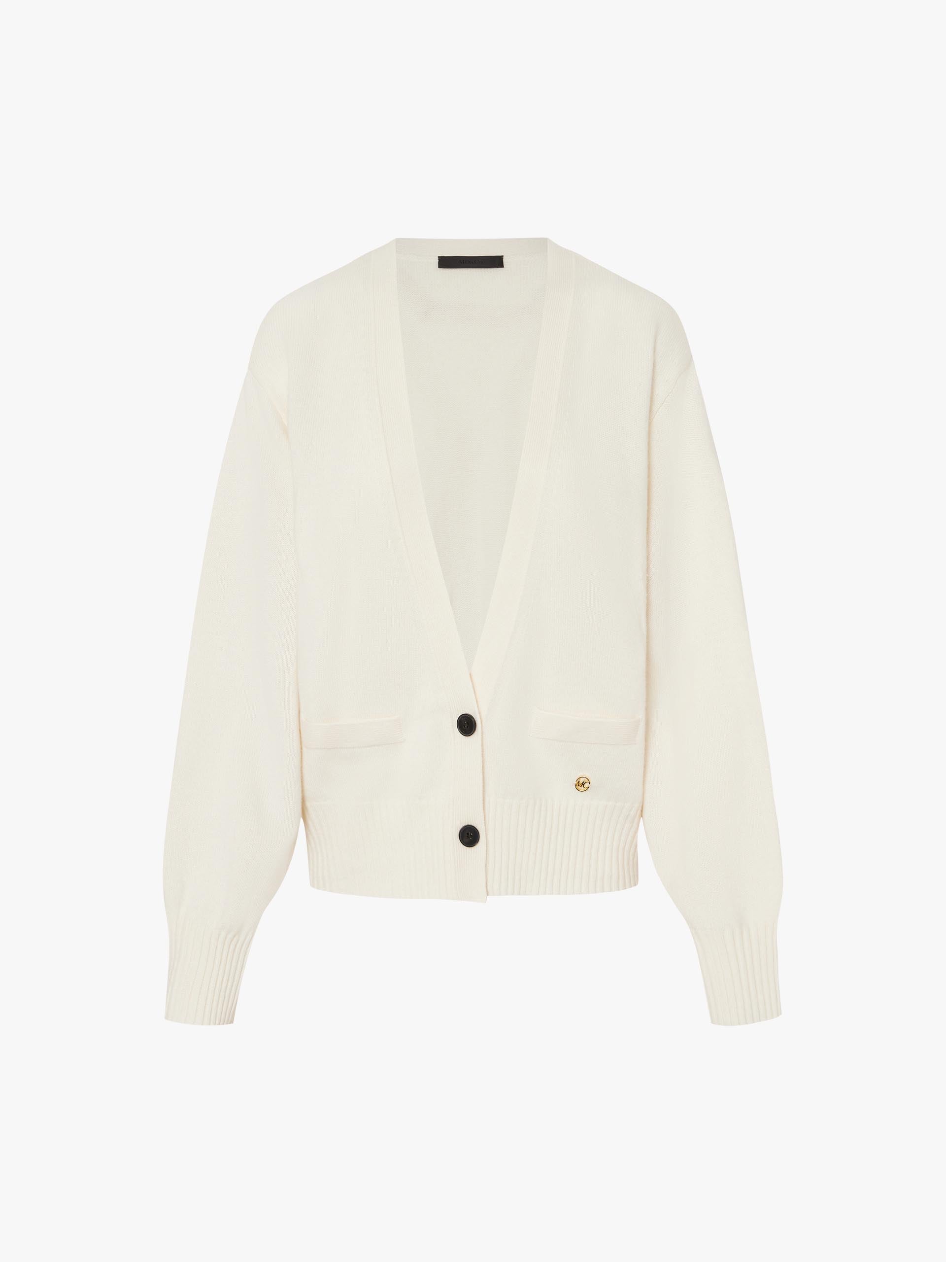 V-neck Wool Knit Cardigan - Image 21
