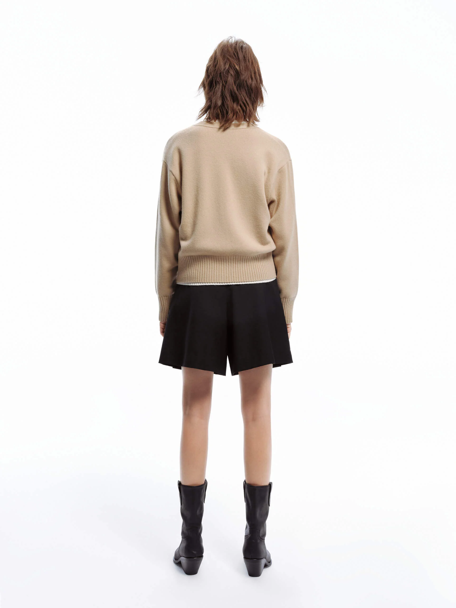 V-neck Wool Knit Cardigan - Image 6