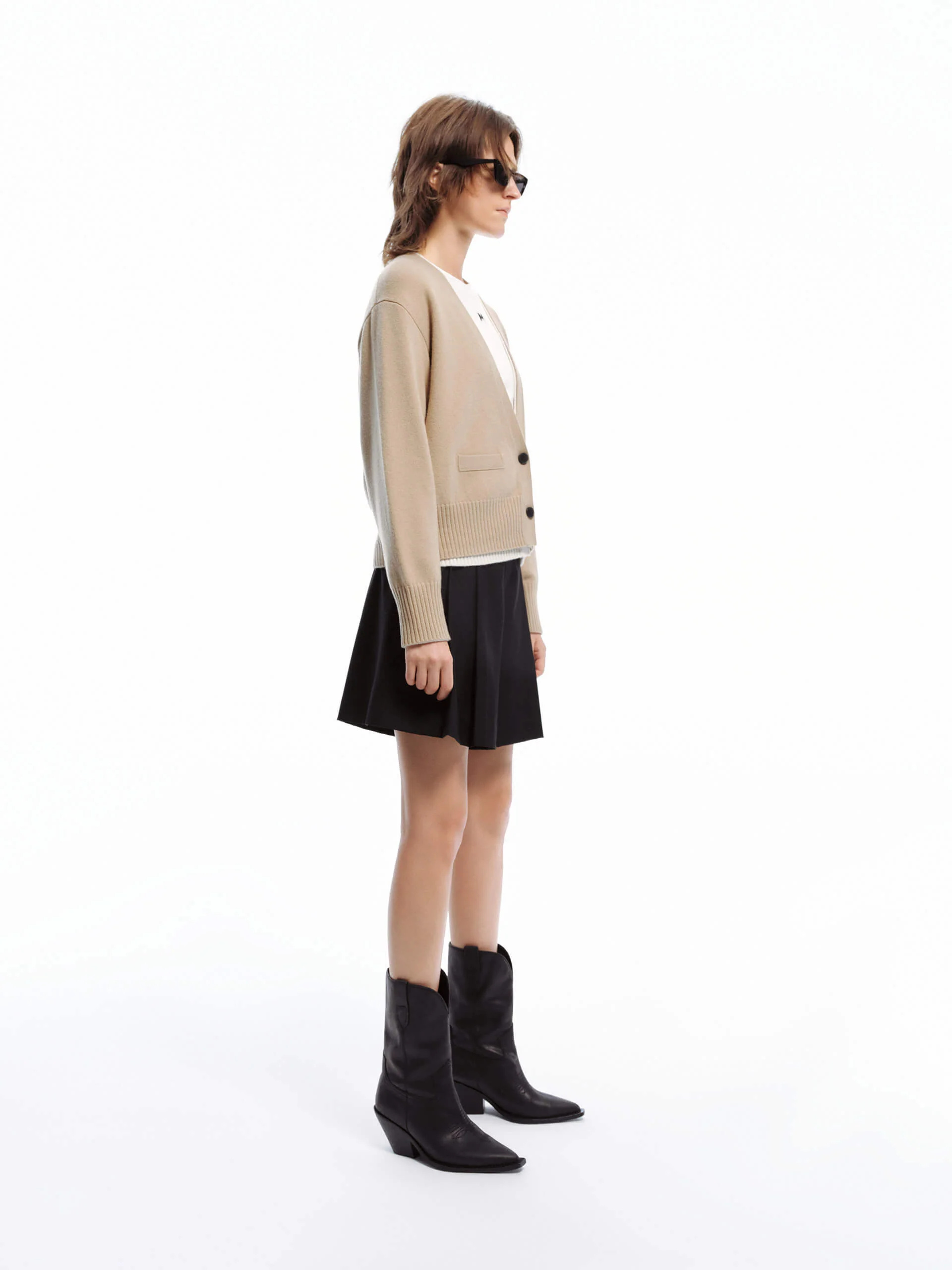 V-neck Wool Knit Cardigan - Image 7