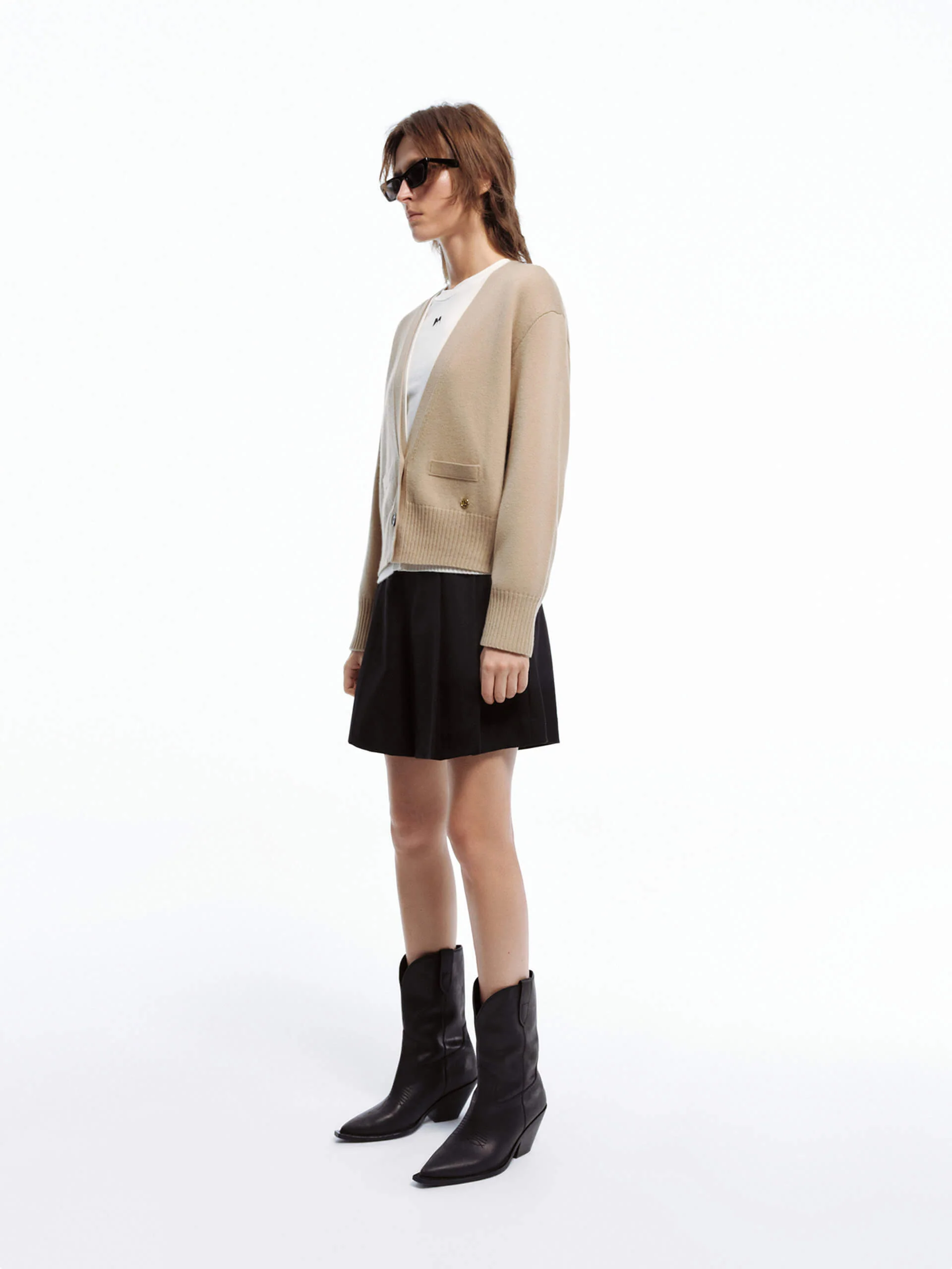 V-neck Wool Knit Cardigan - Image 8