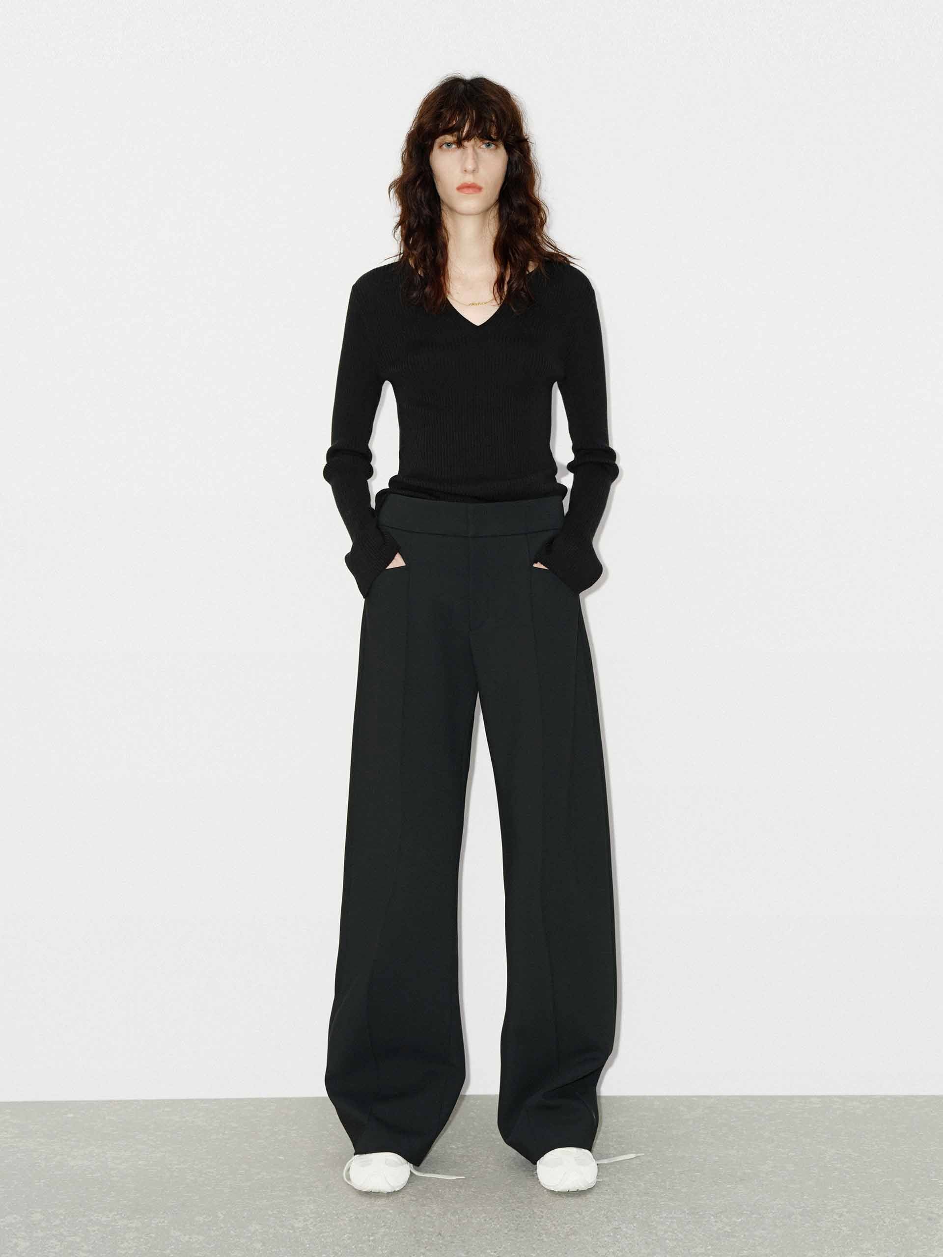 V-neck Wool Knit Sweater - Image 2