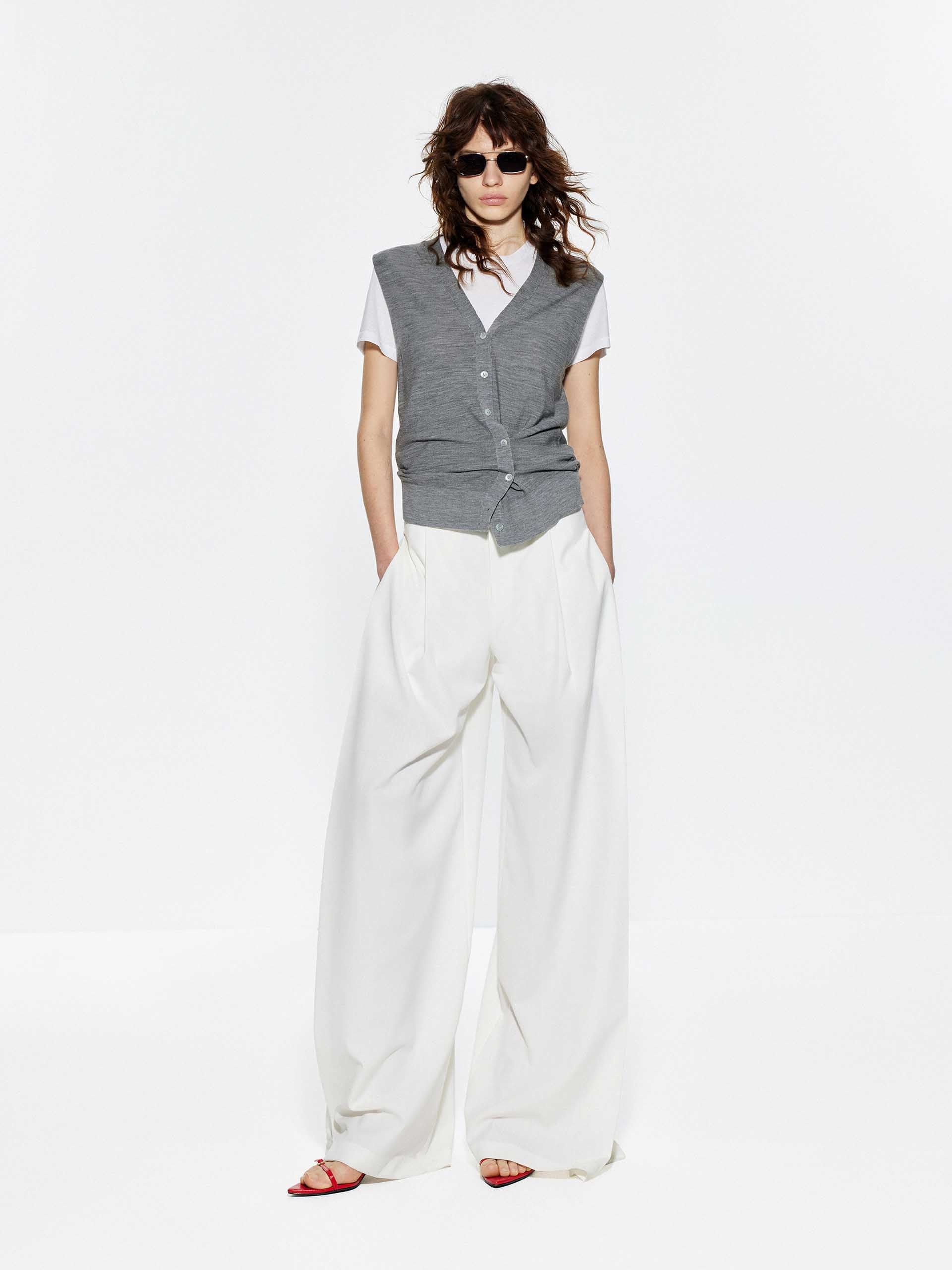 V-neck Wool Knitted Cardigan - Image 2