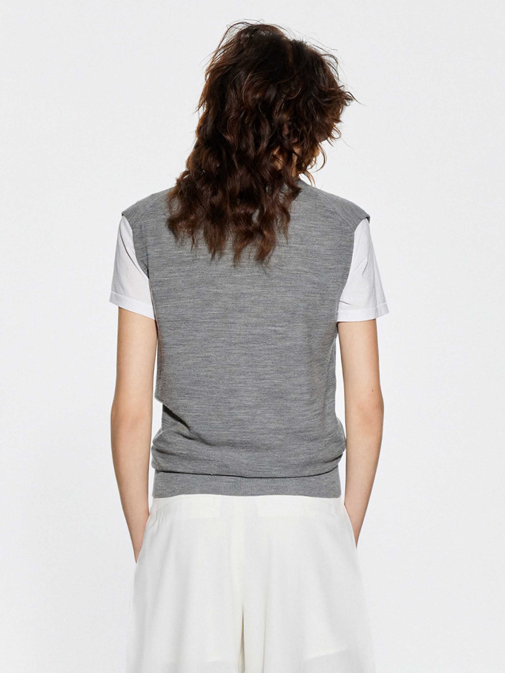 V-neck Wool Knitted Cardigan - Image 6