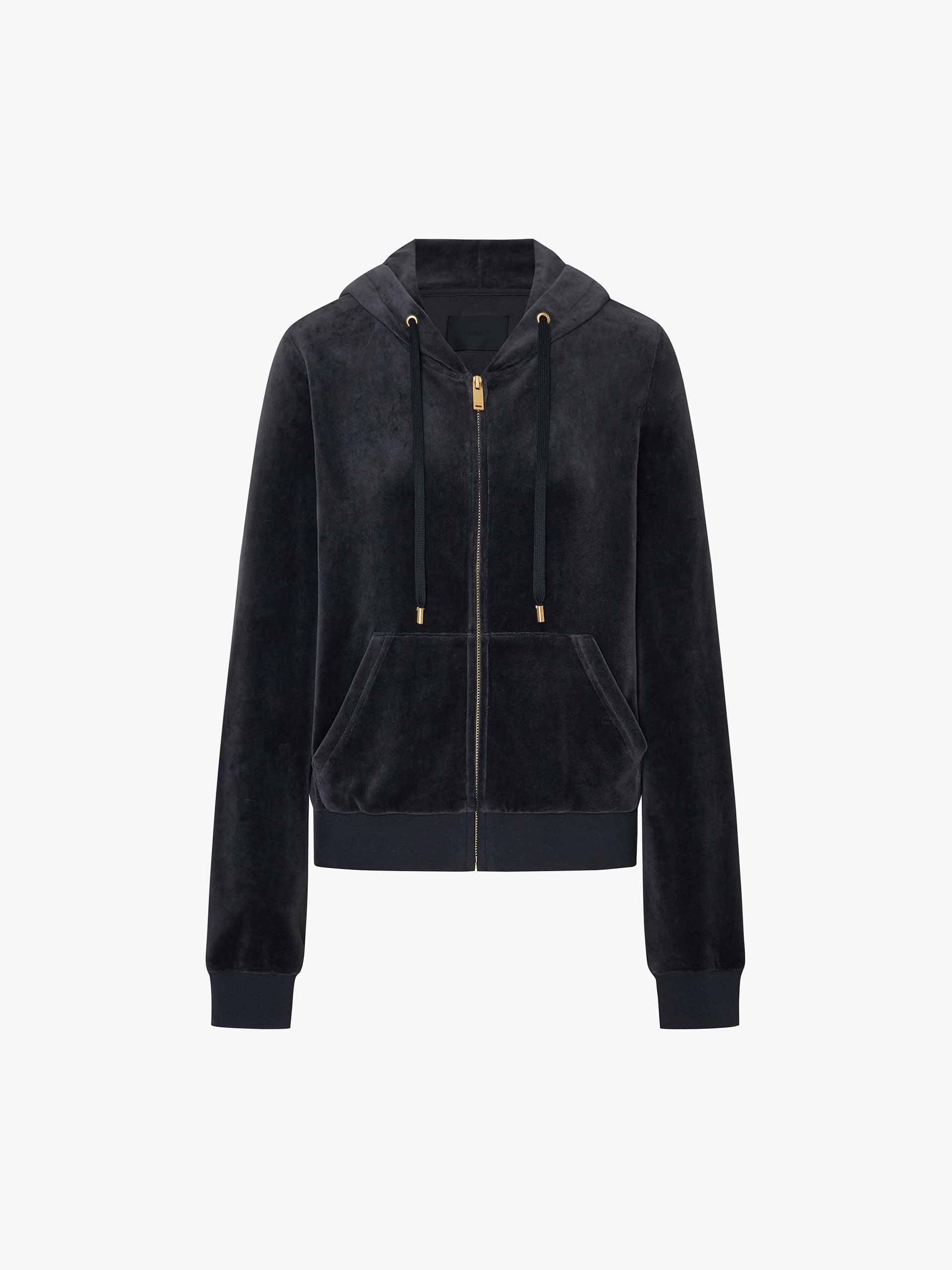 Velvet Drawstring Hooded Jacket - Image 5