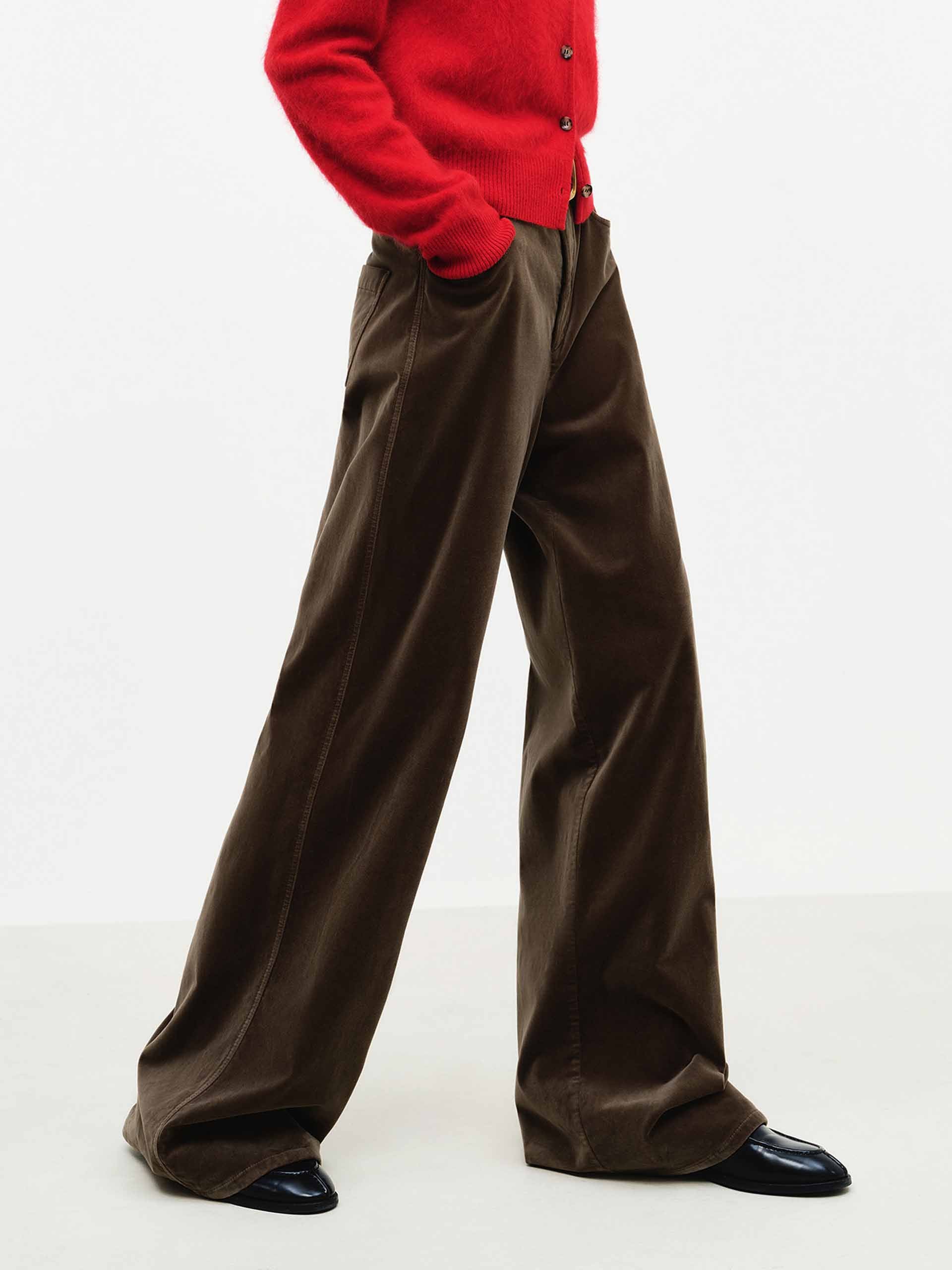 Velvet Touch Brown Trousers - Image 3