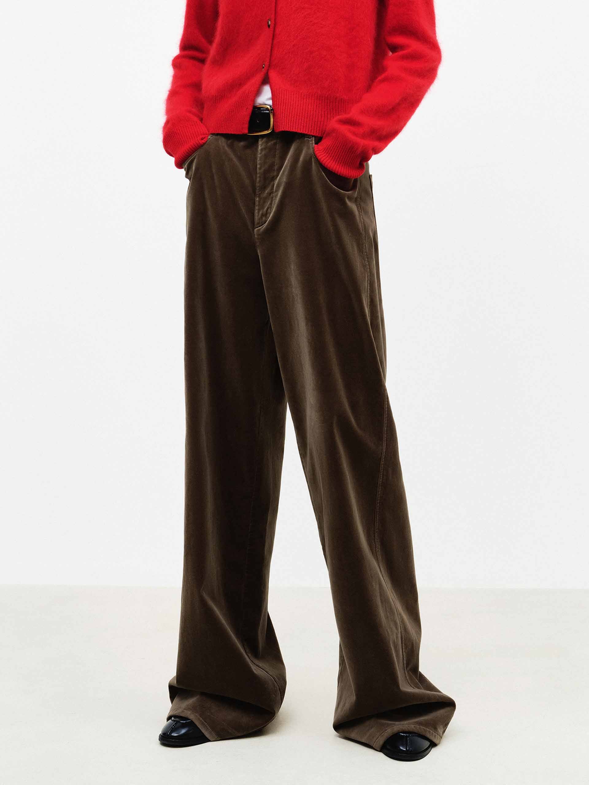 Velvet Touch Brown Trousers - Image 7