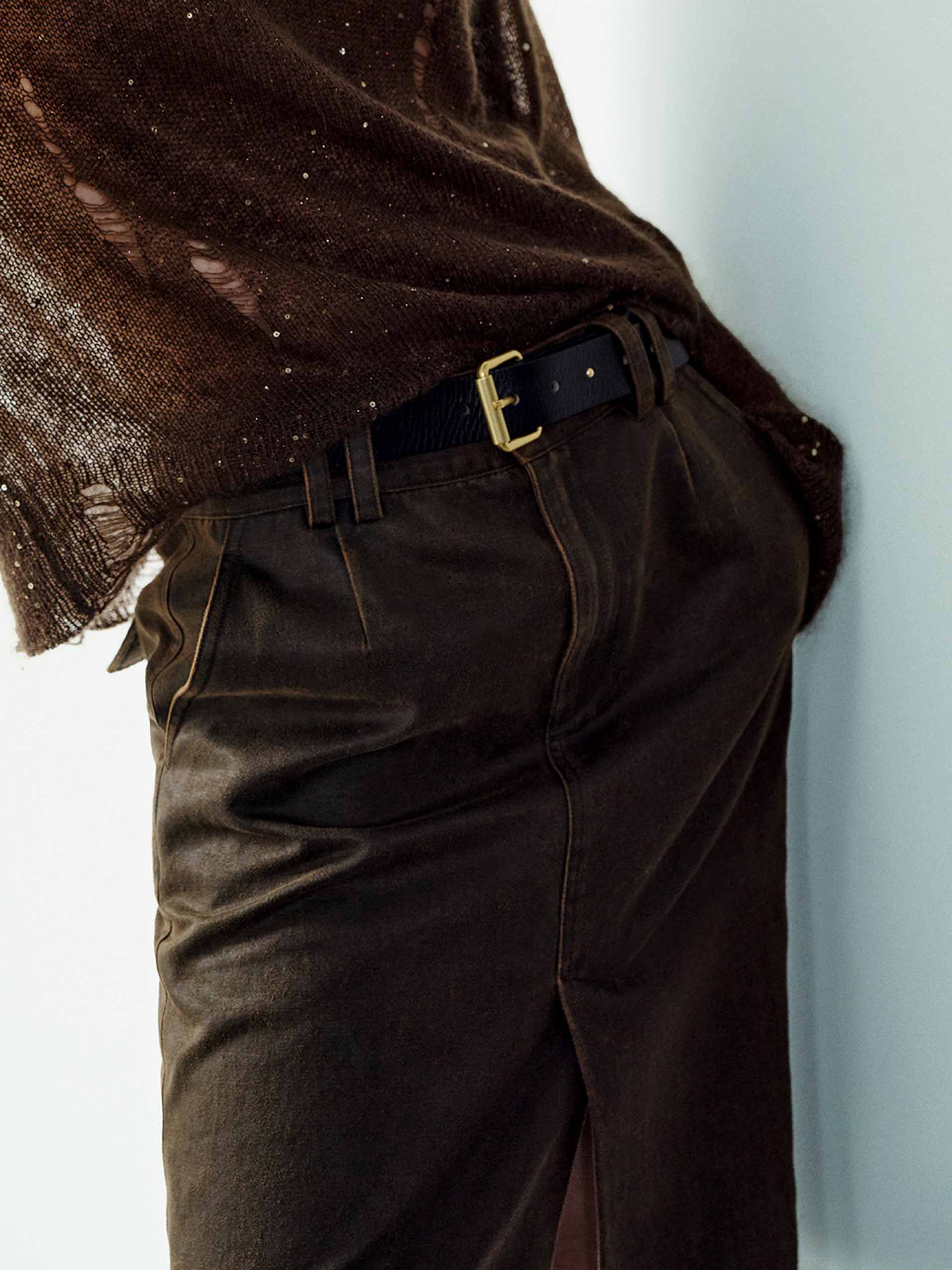 Vintage Brown Straight Skirt - Image 8