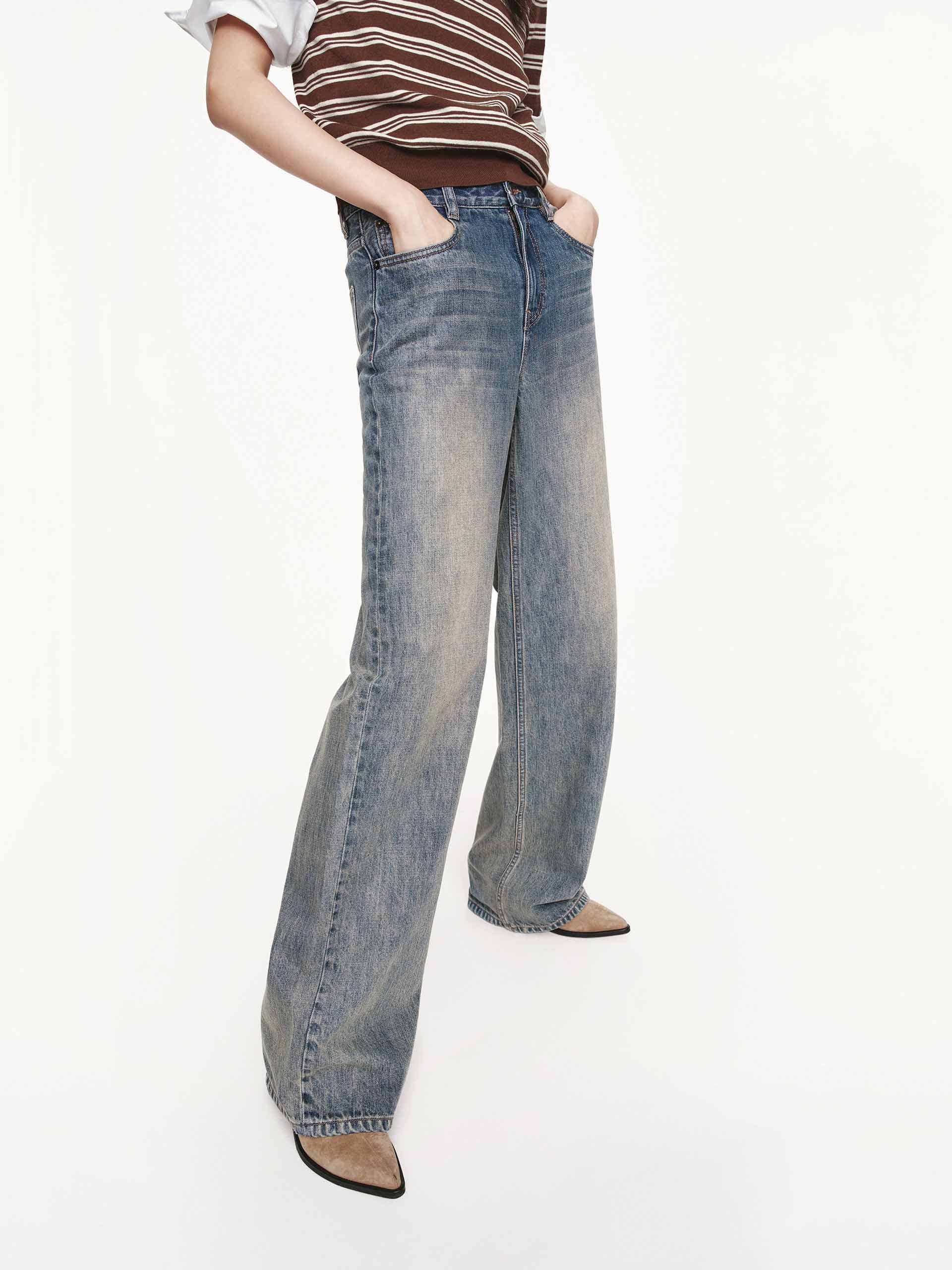 Vintage Faded Wash Jeans - Image 3