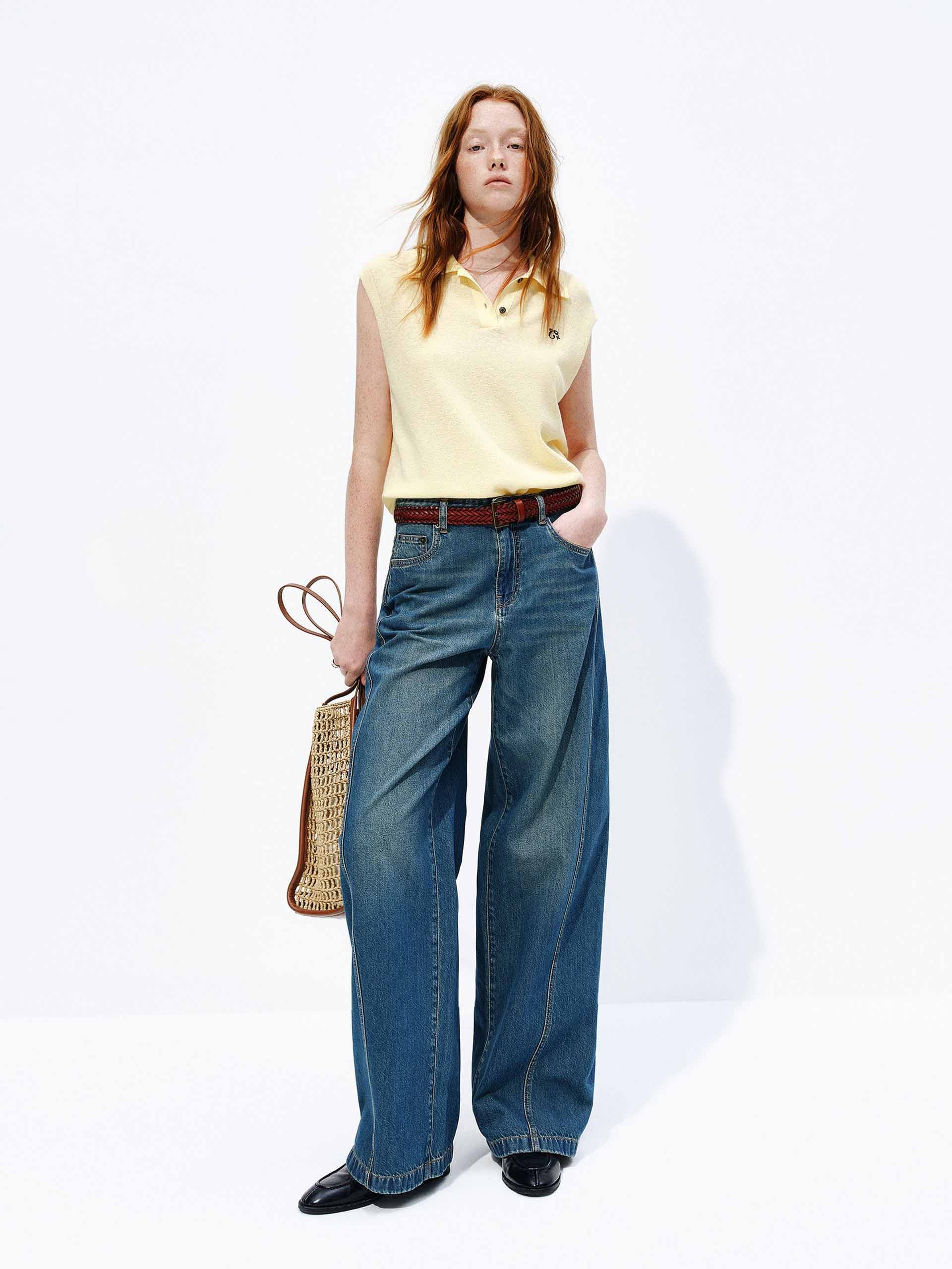 Vintage Wash Wide-Leg Jeans - Image 2