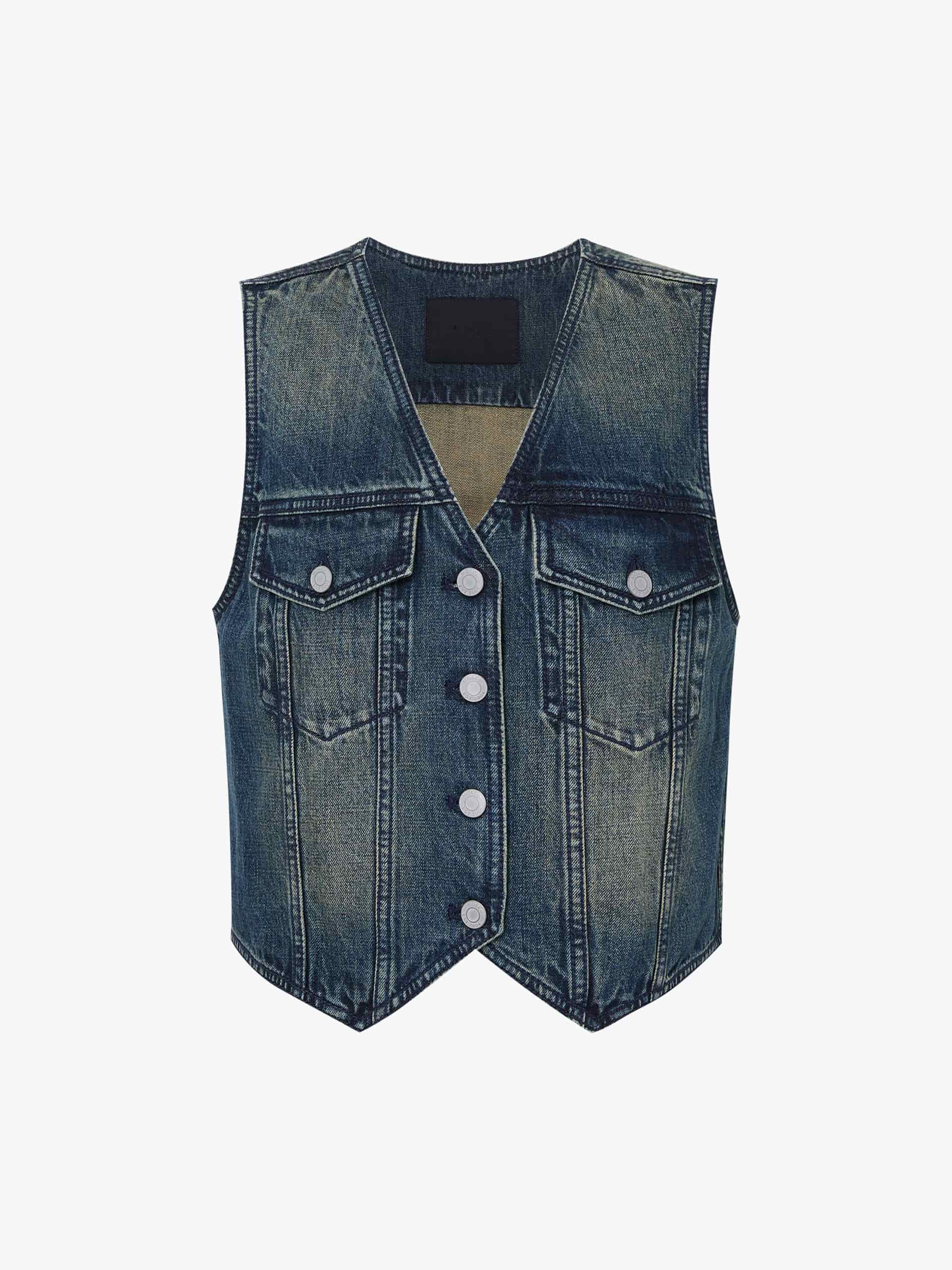 Vintage Washed Denim Waistcoat - Image 5