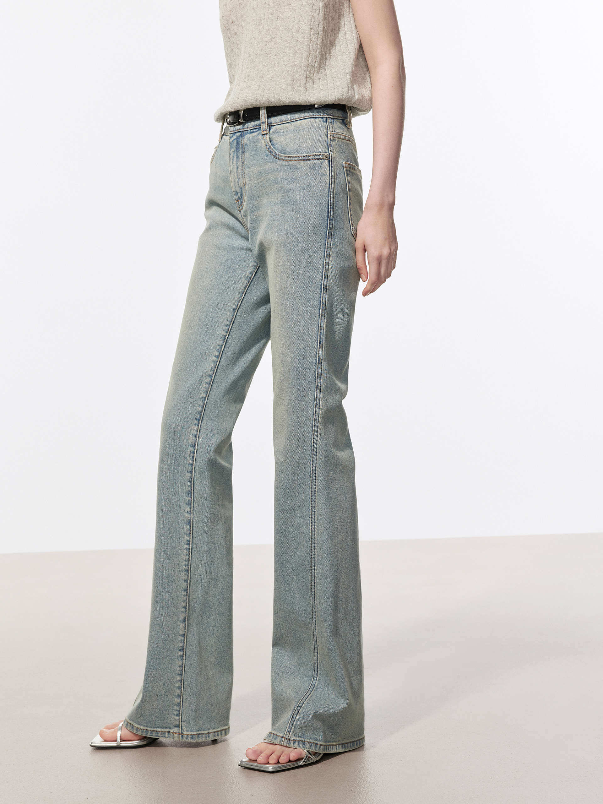 Vintage Washed Flared Jeans - Image 6
