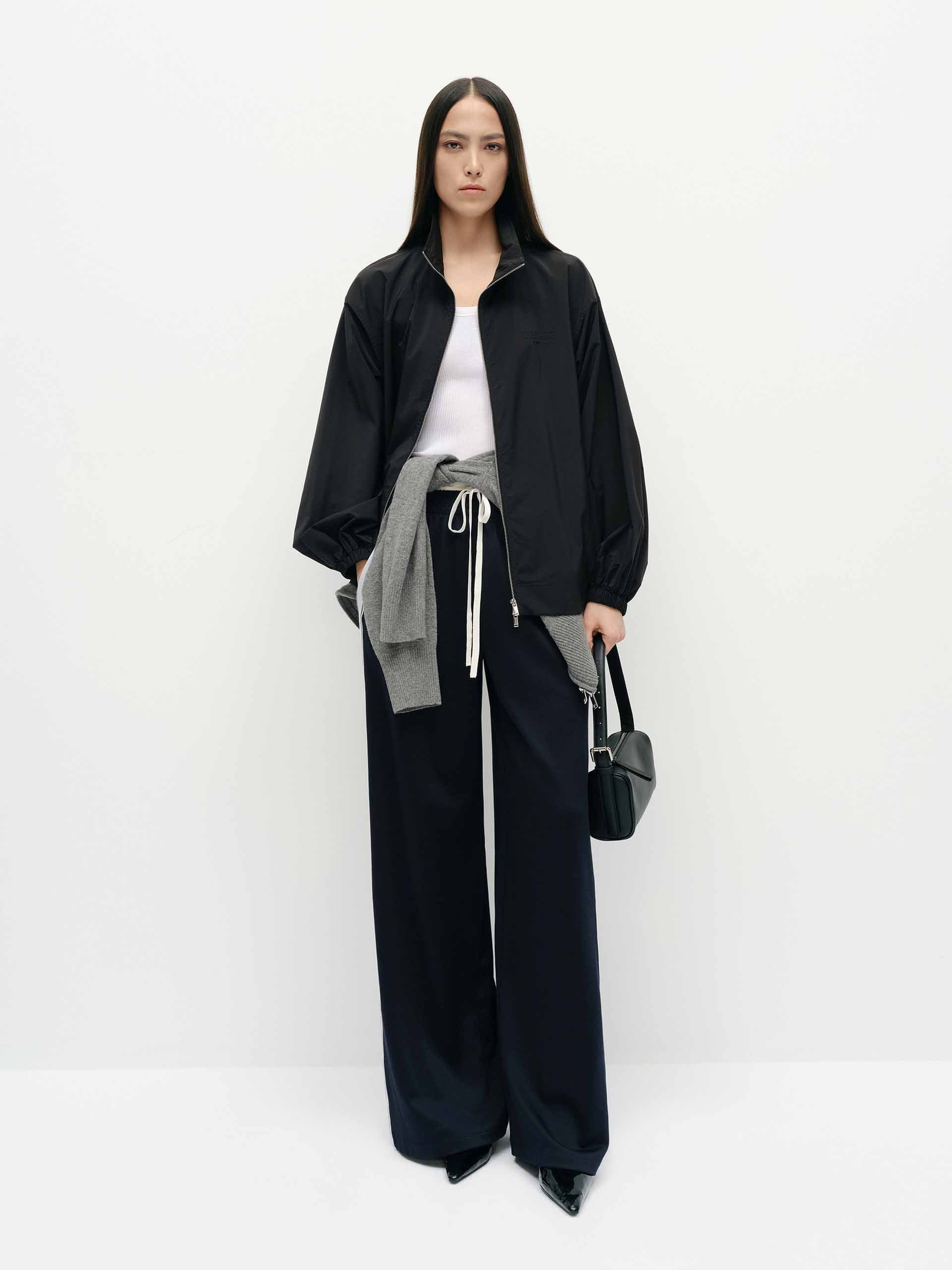 Volume Sleeve Zipper Coat - Image 2