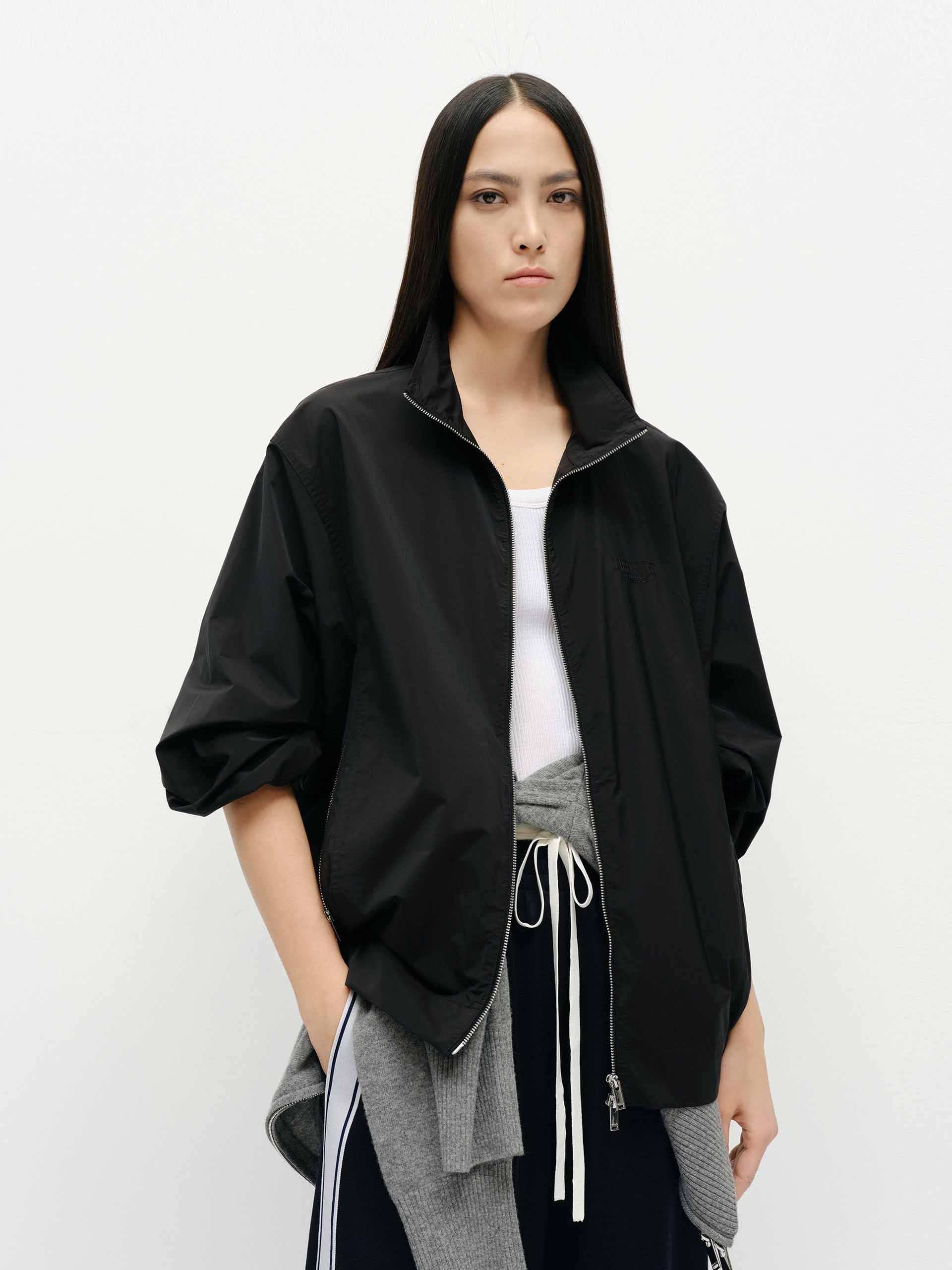 Volume Sleeve Zipper Coat - Image 6