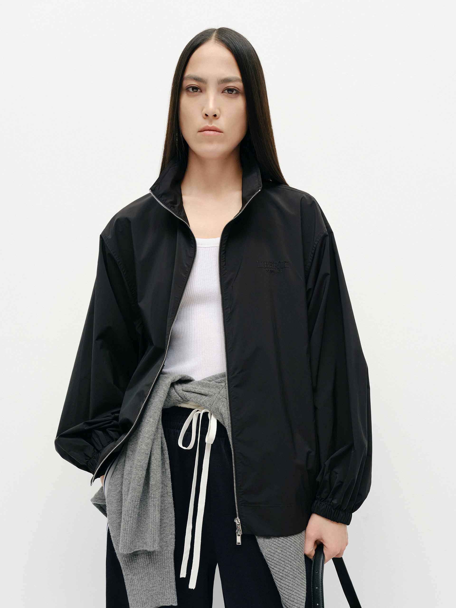 Volume Sleeve Zipper Coat - Image 7