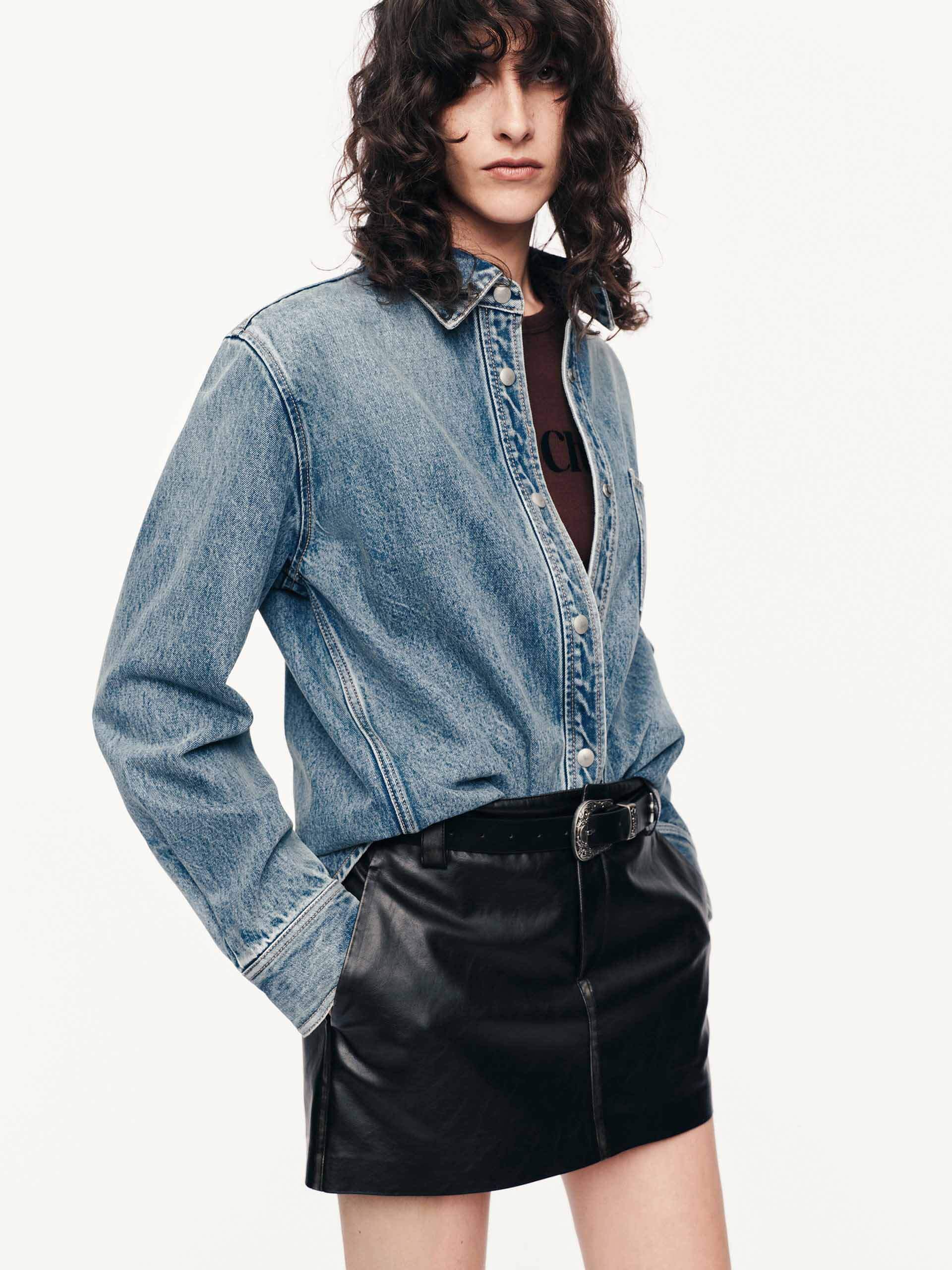 Wash Cotton Denim Shirt - Image 3