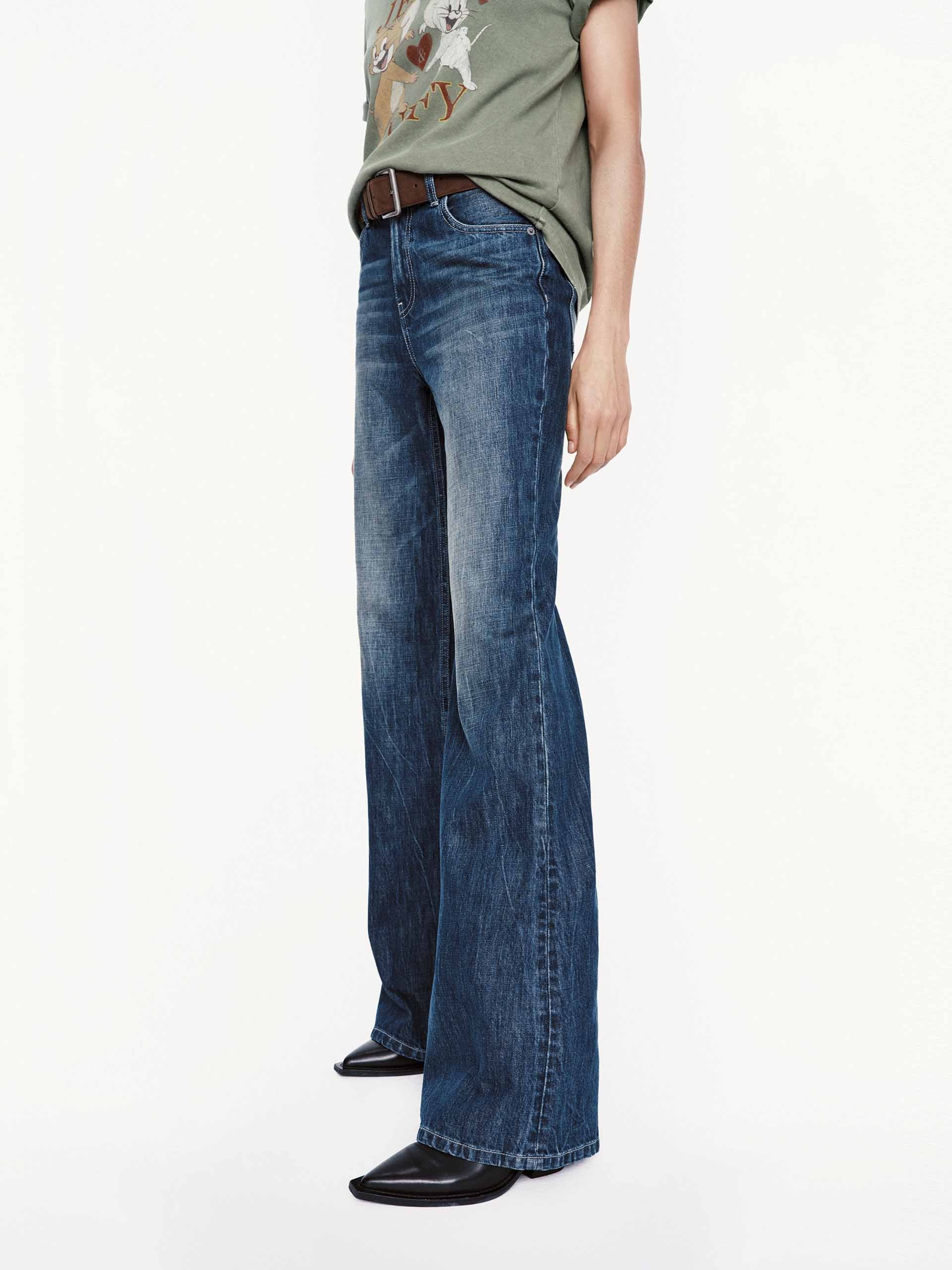 Wash Faded Flared Jeans - Image 3