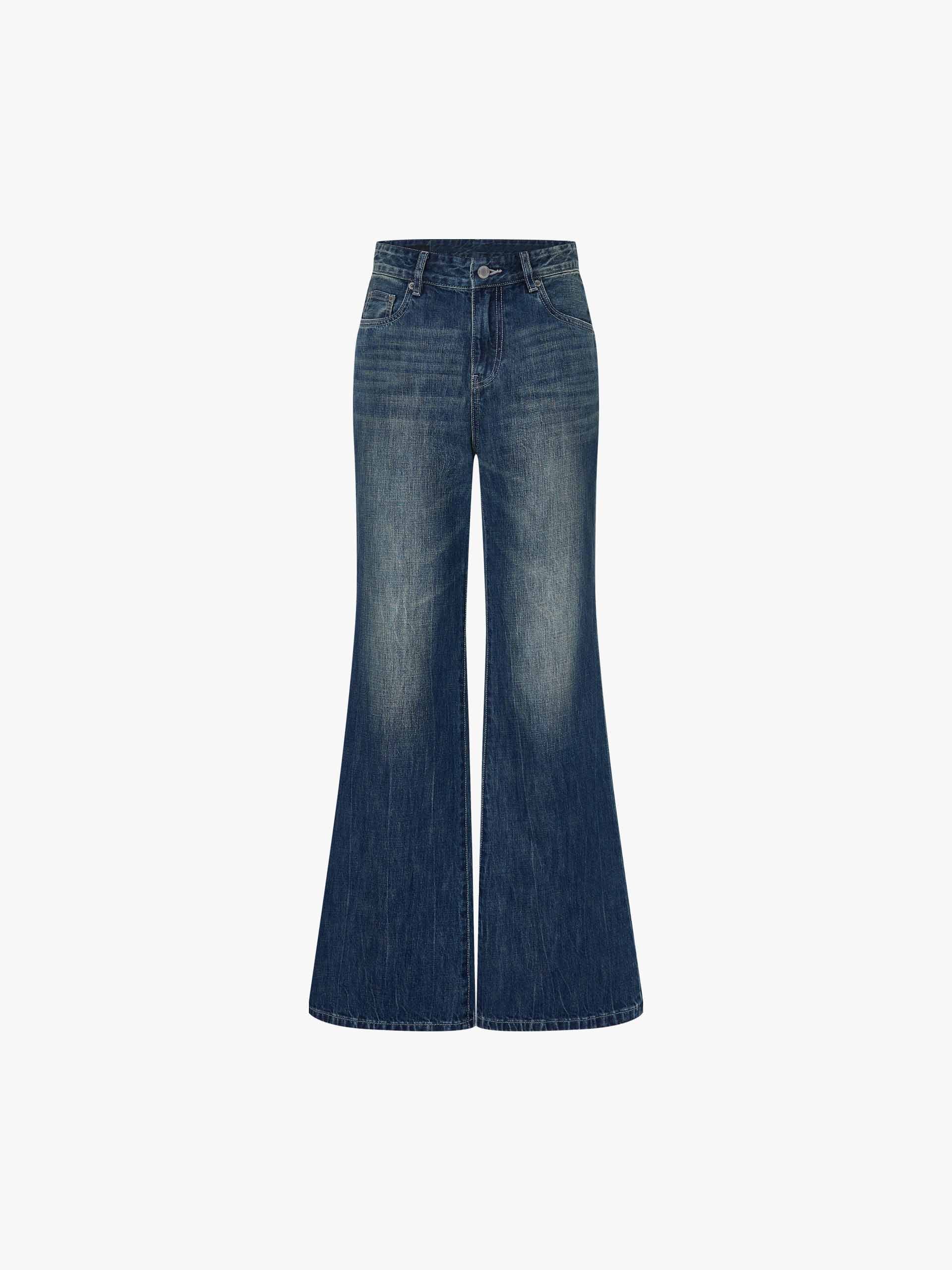 Wash Faded Flared Jeans - Image 5