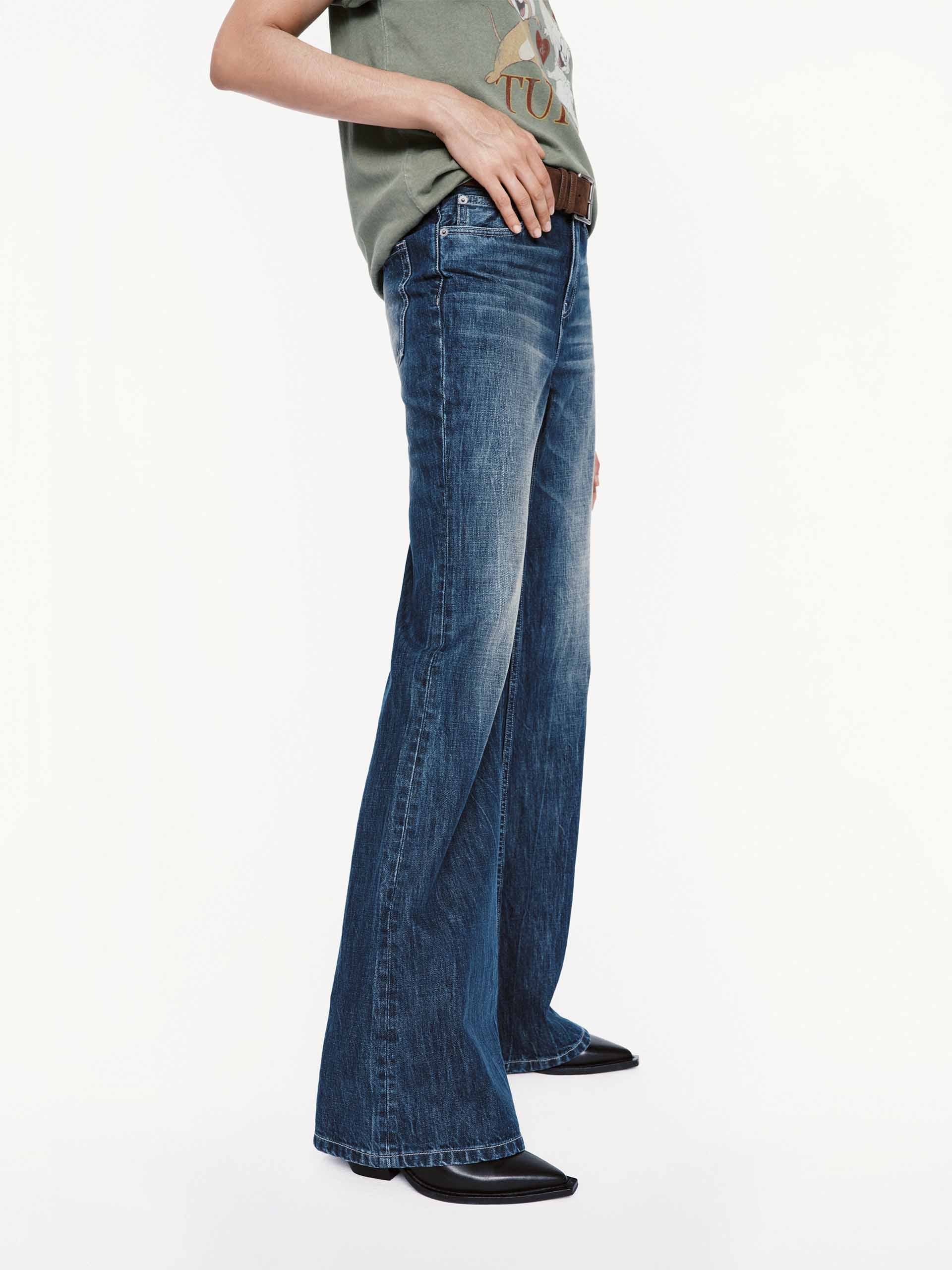 Wash Faded Flared Jeans - Image 7