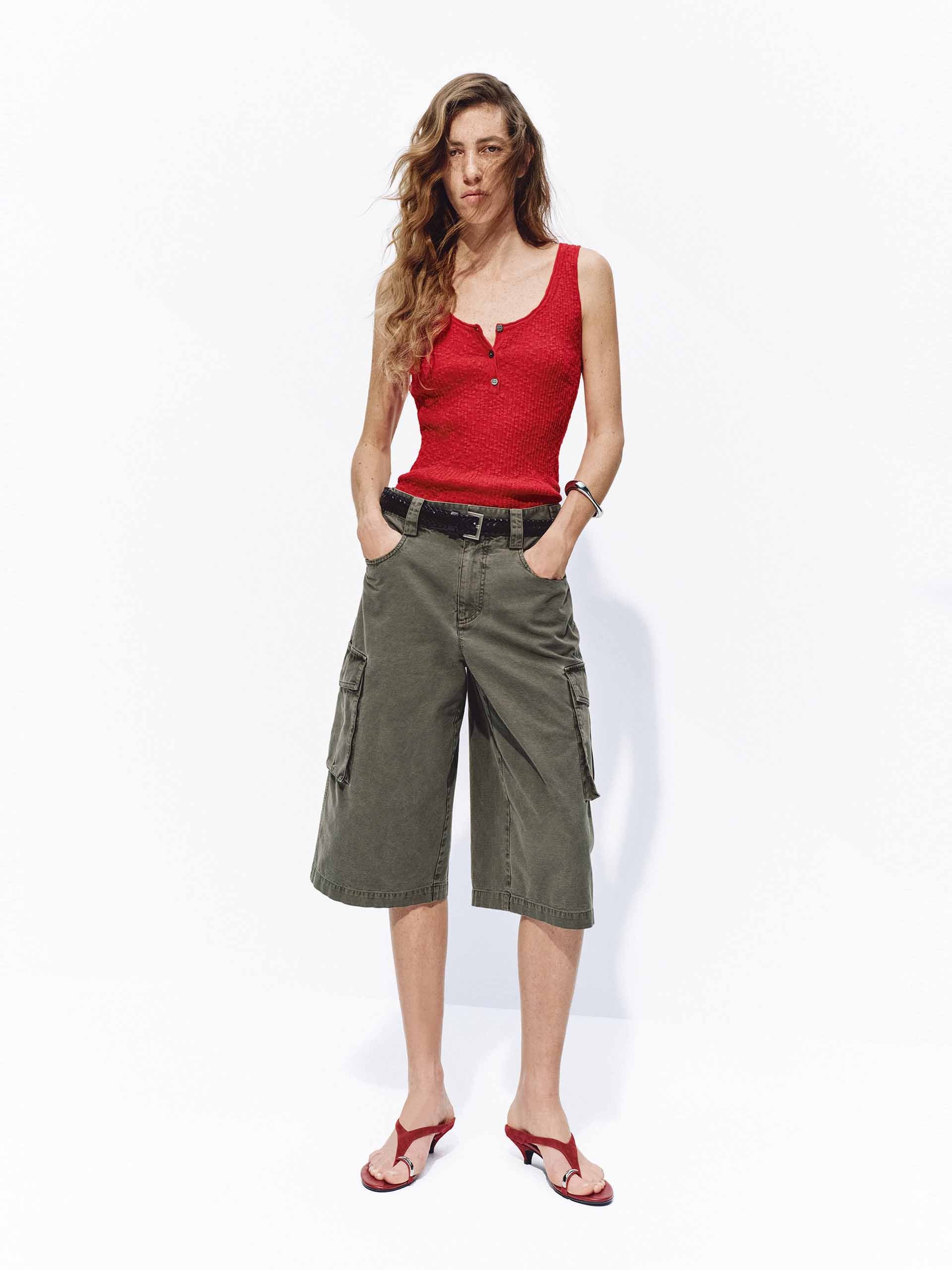 Washed Cotton Cargo Shorts - Image 2