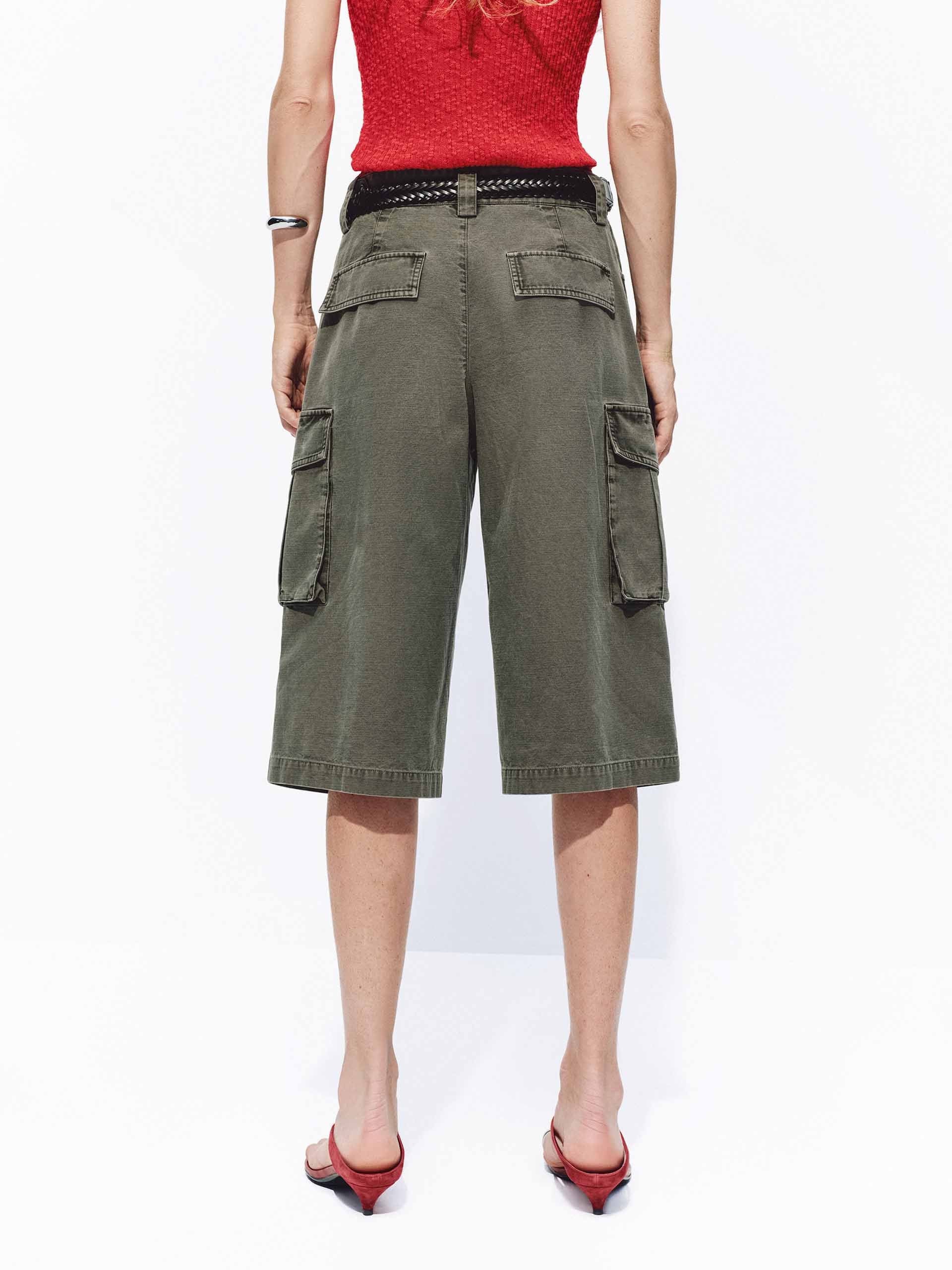 Washed Cotton Cargo Shorts - Image 3