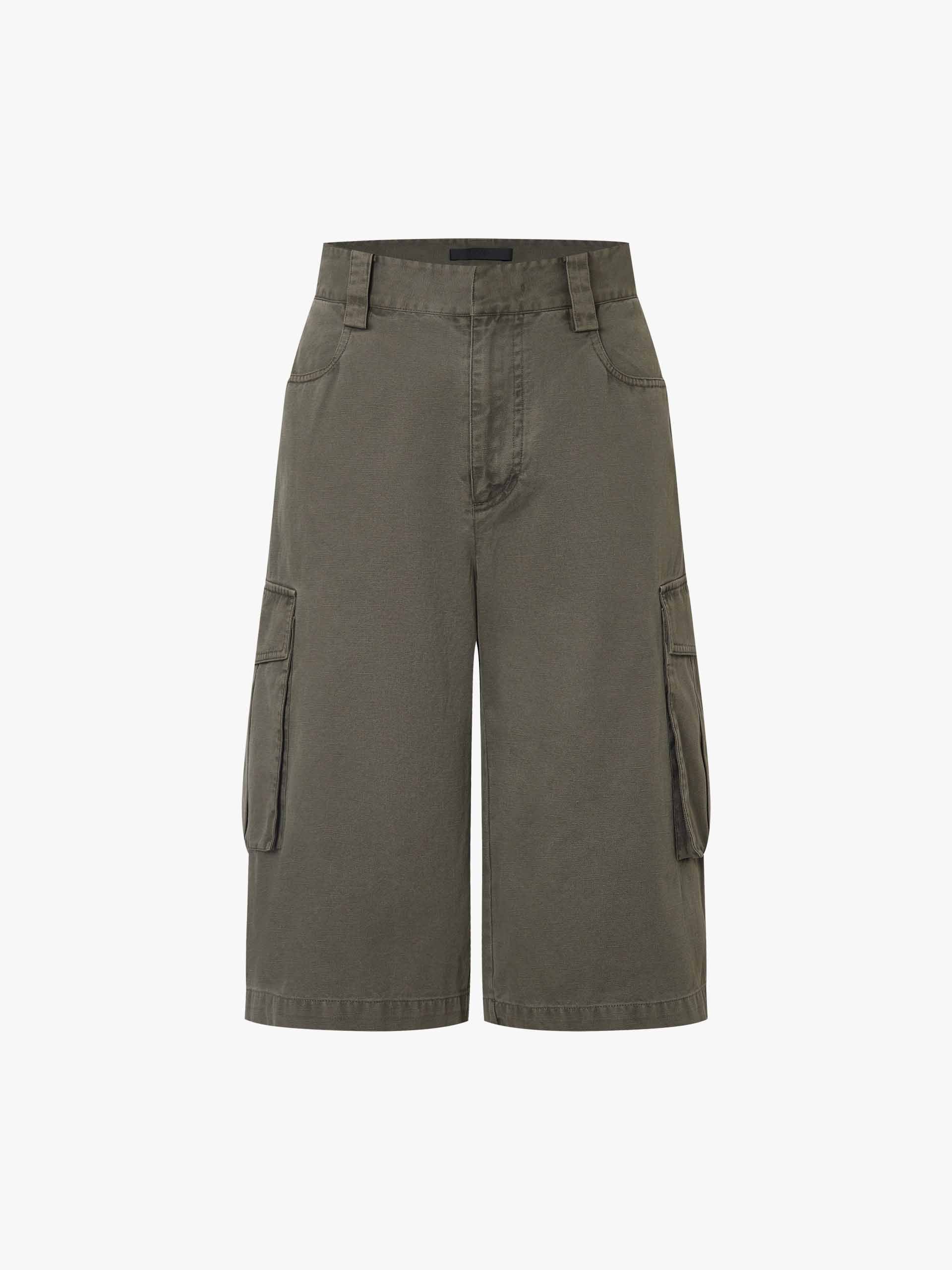 Washed Cotton Cargo Shorts - Image 5