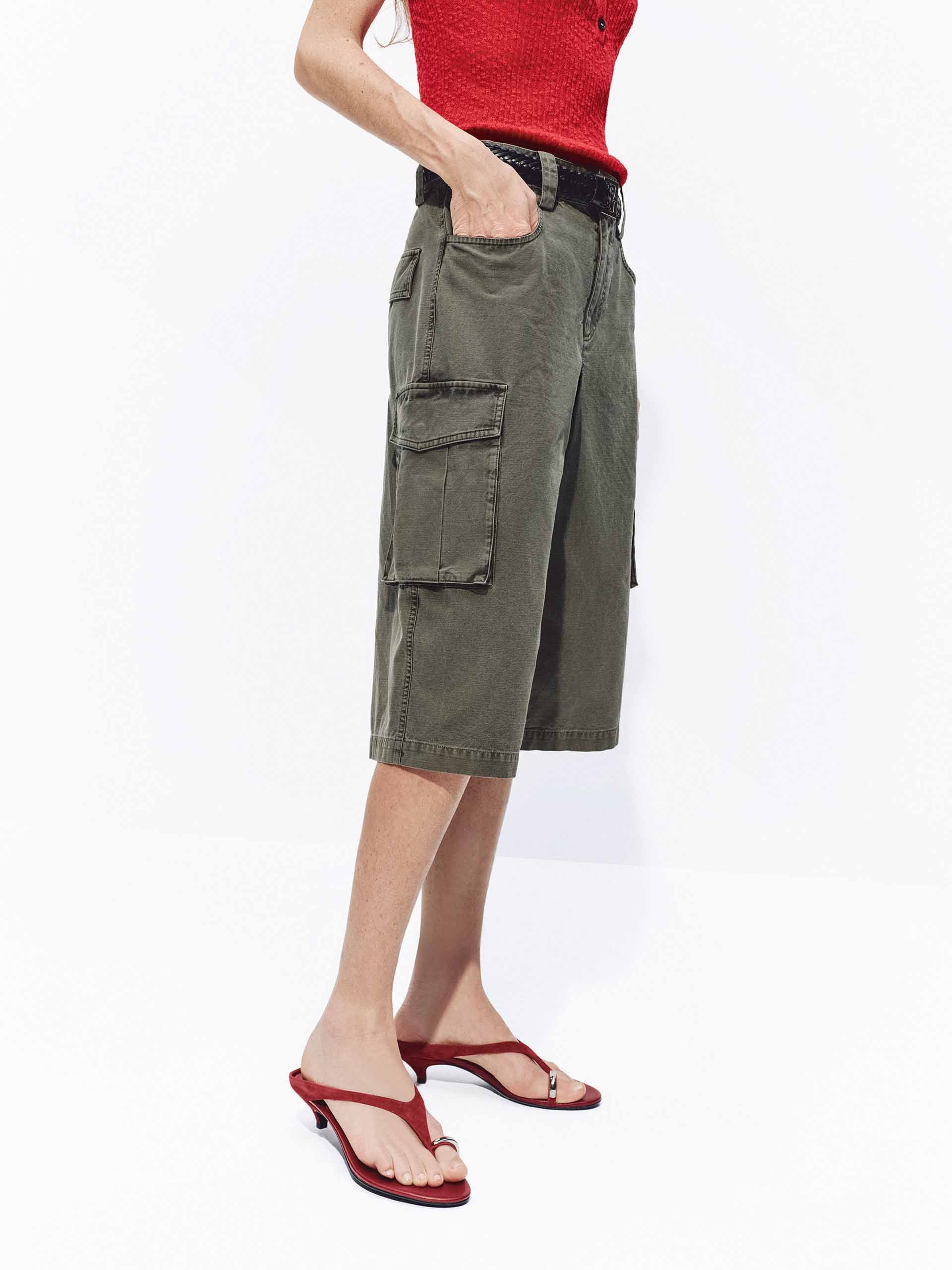 Washed Cotton Cargo Shorts - Image 6