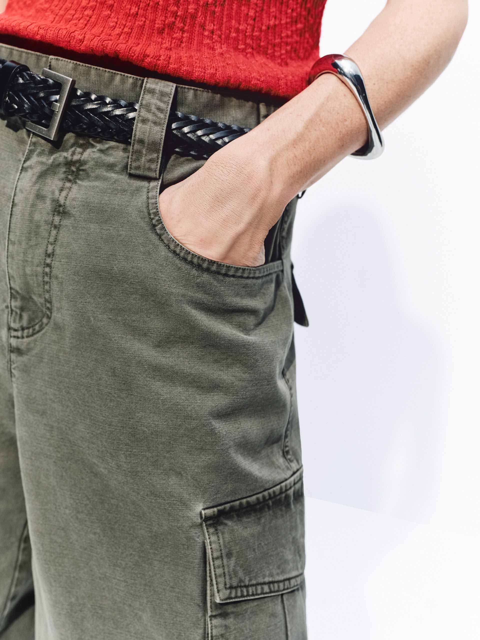 Washed Cotton Cargo Shorts - Image 7