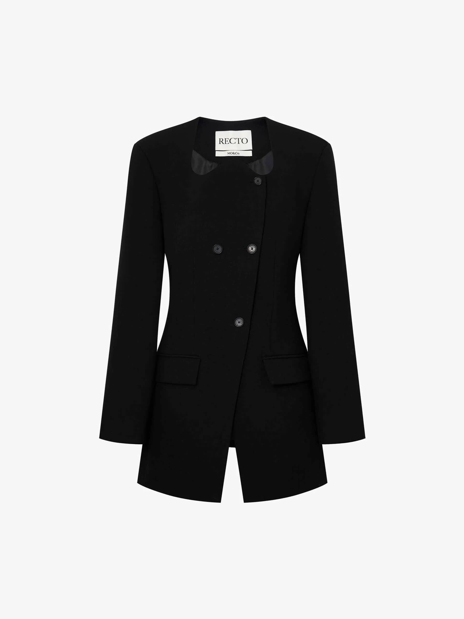 Wave Collar Wool Coat - Image 5