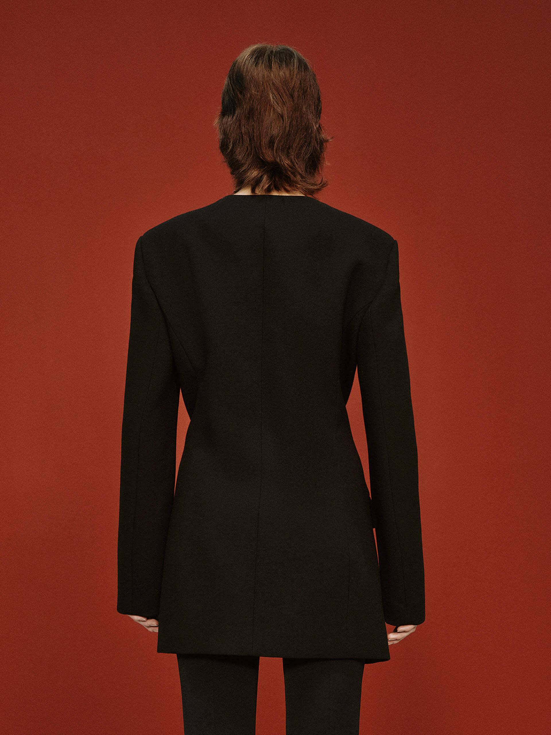 Wave Collar Wool Coat - Image 6