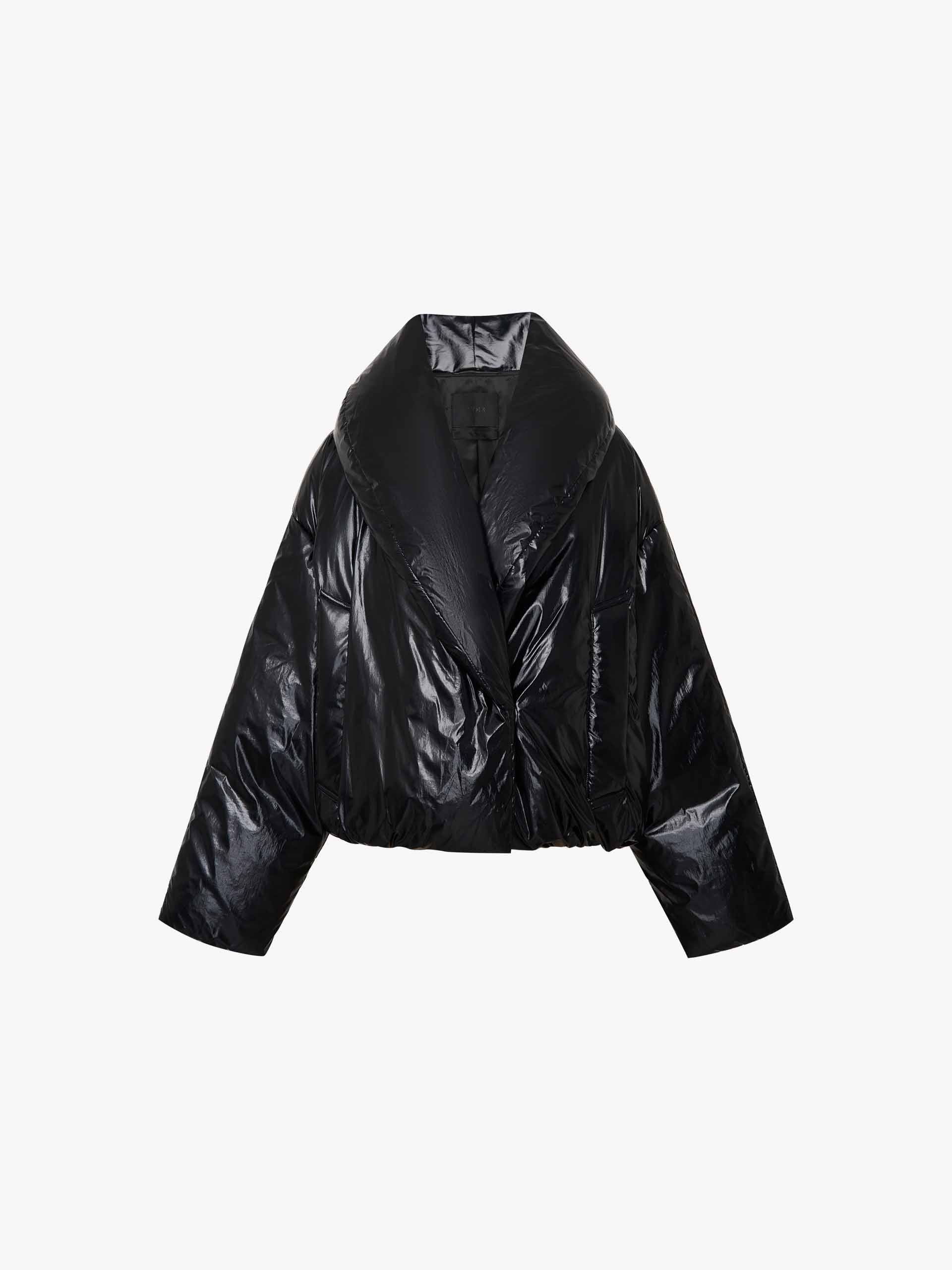 Wide Collar Cropped Jacket - Image 5