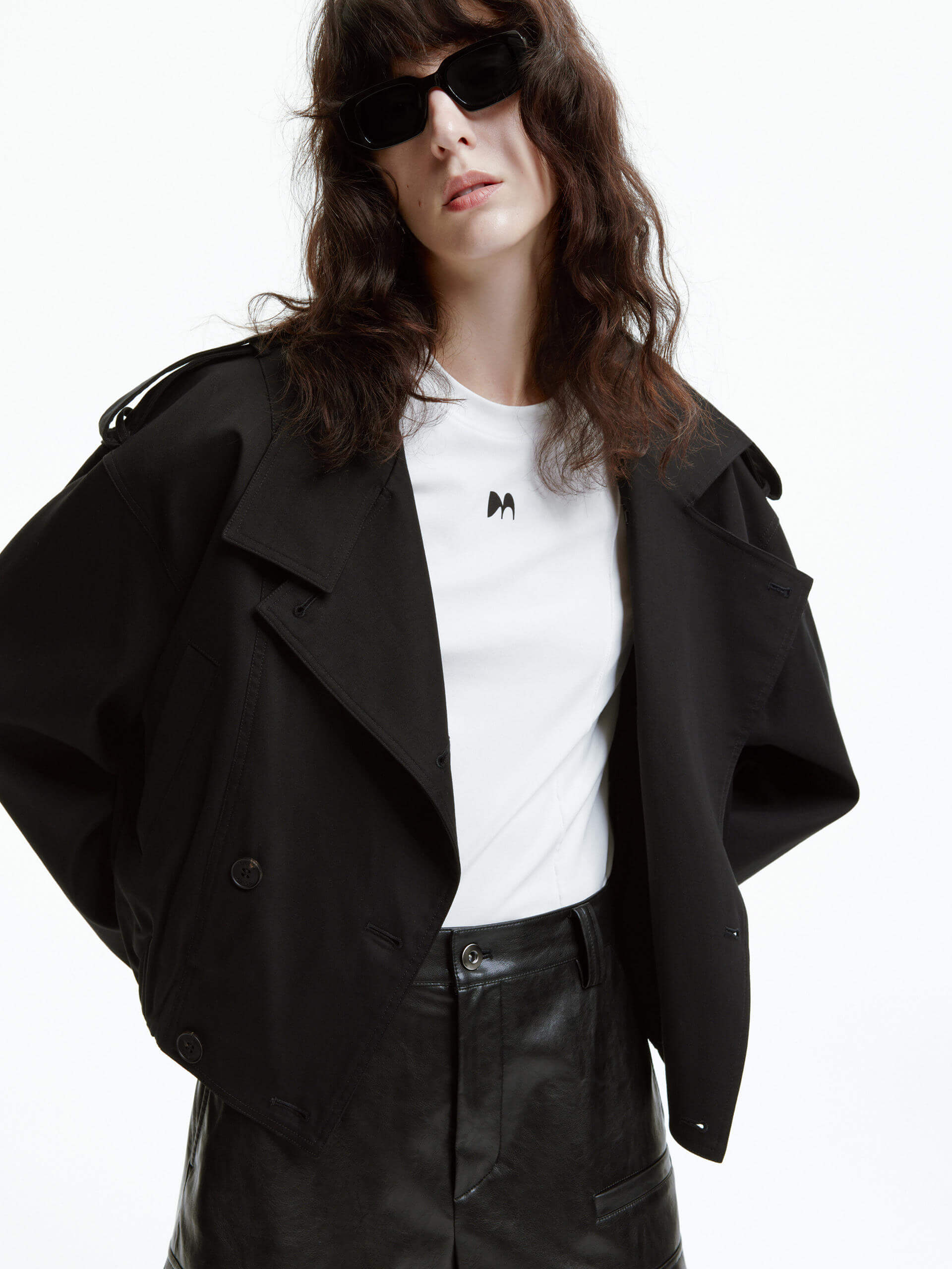 Wide Collar Cropped Jacket - Image 7