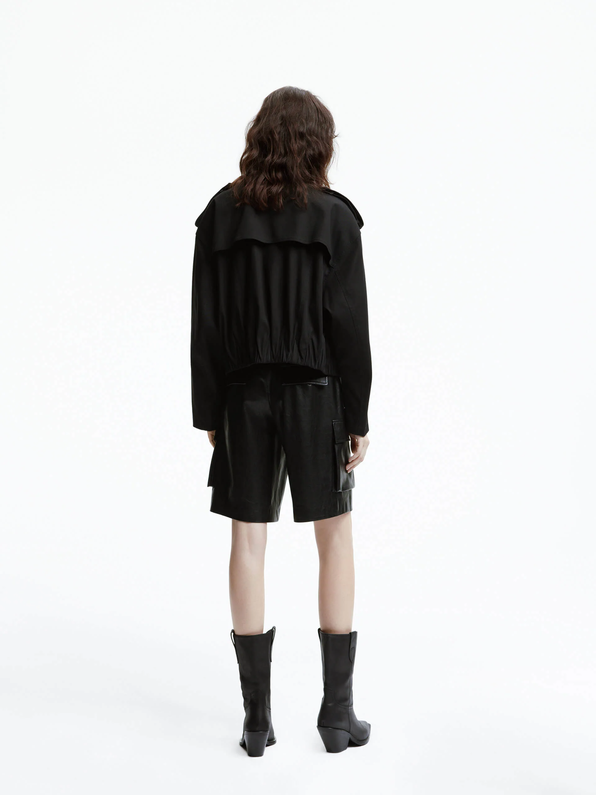 Wide Collar Cropped Jacket - Image 9