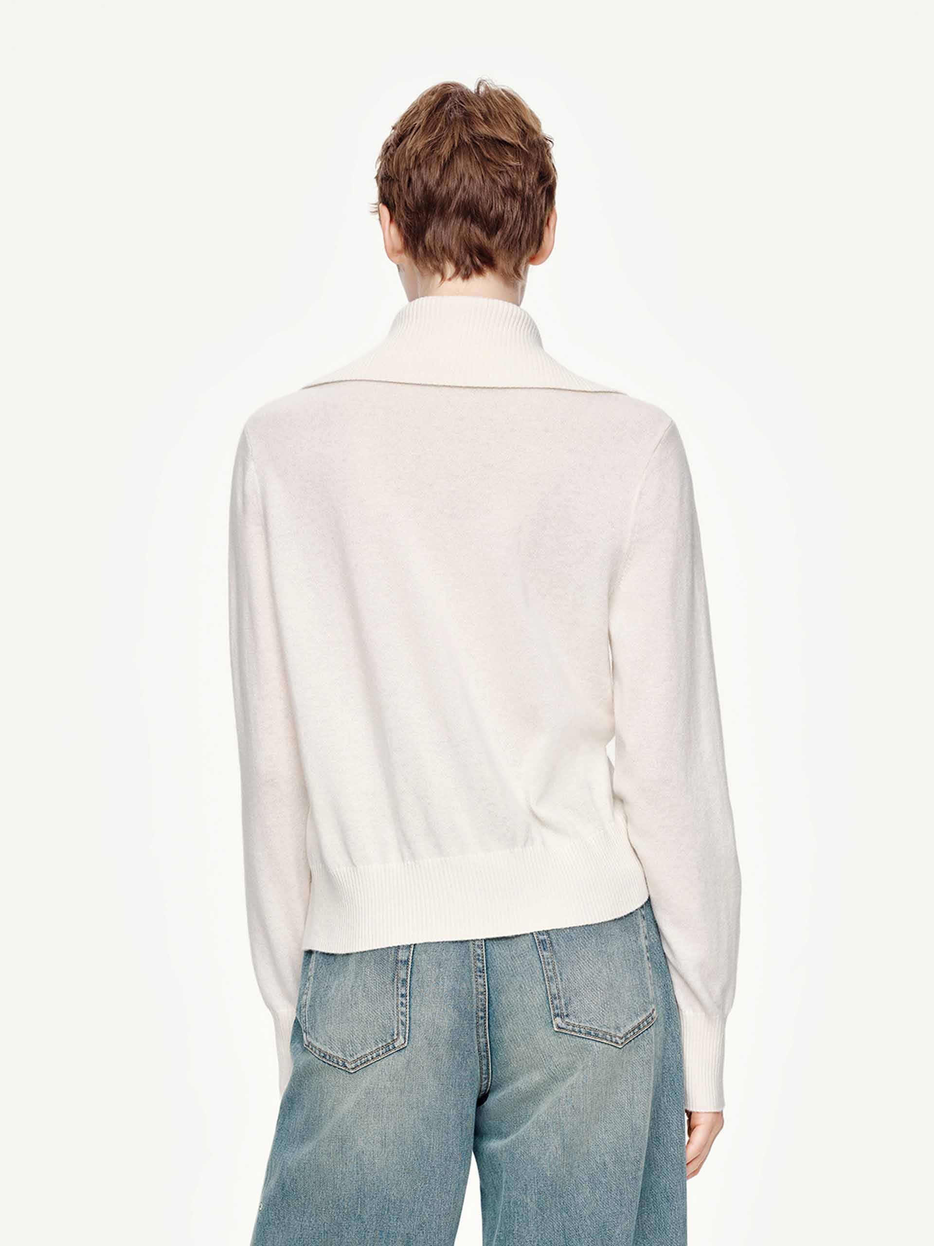 Wide Collar Wool Cardigan - Image 13