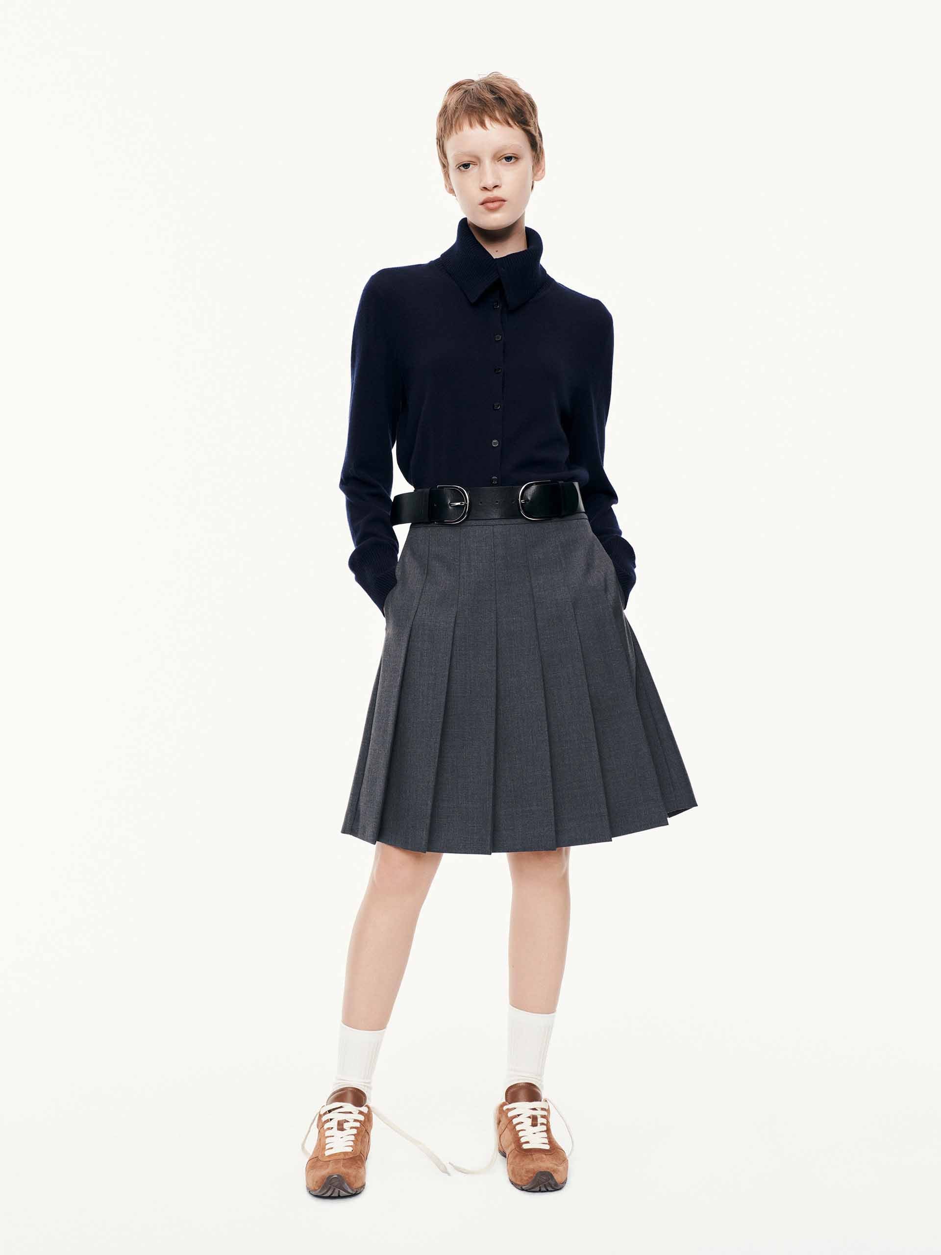 Wide Collar Wool Cardigan - Image 2