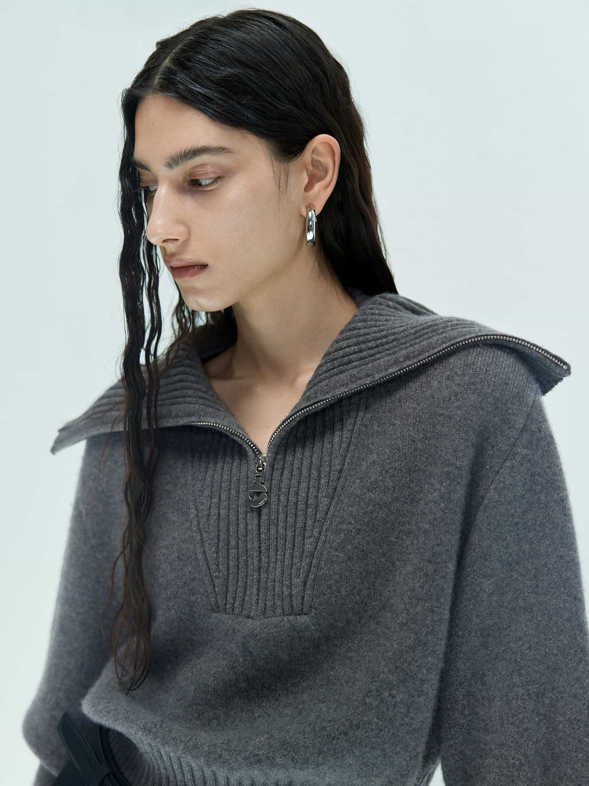 Wide Lapel Knitted Sweater - Image 15