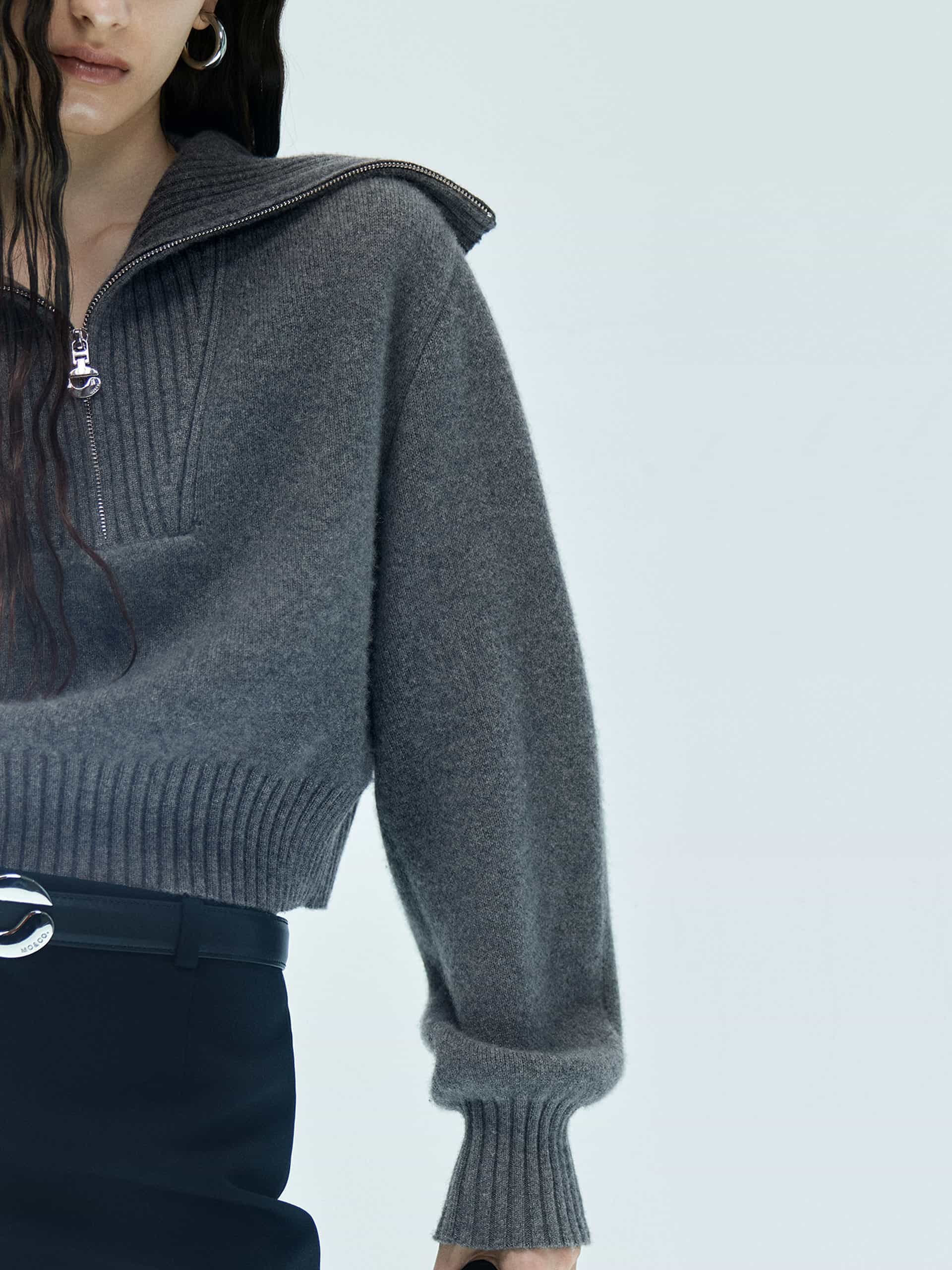 Wide Lapel Knitted Sweater - Image 16