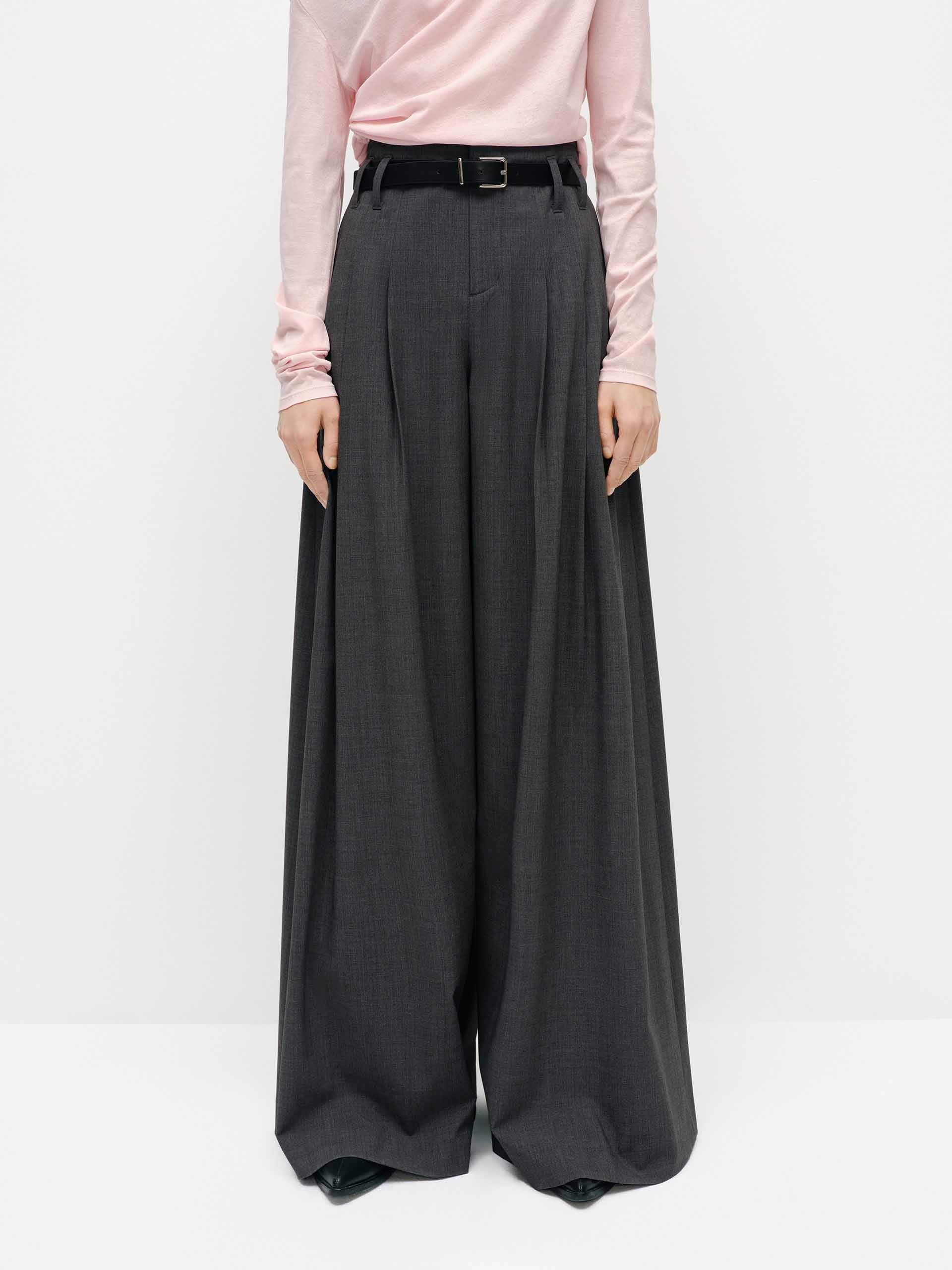 Wide Leg Belted Pants