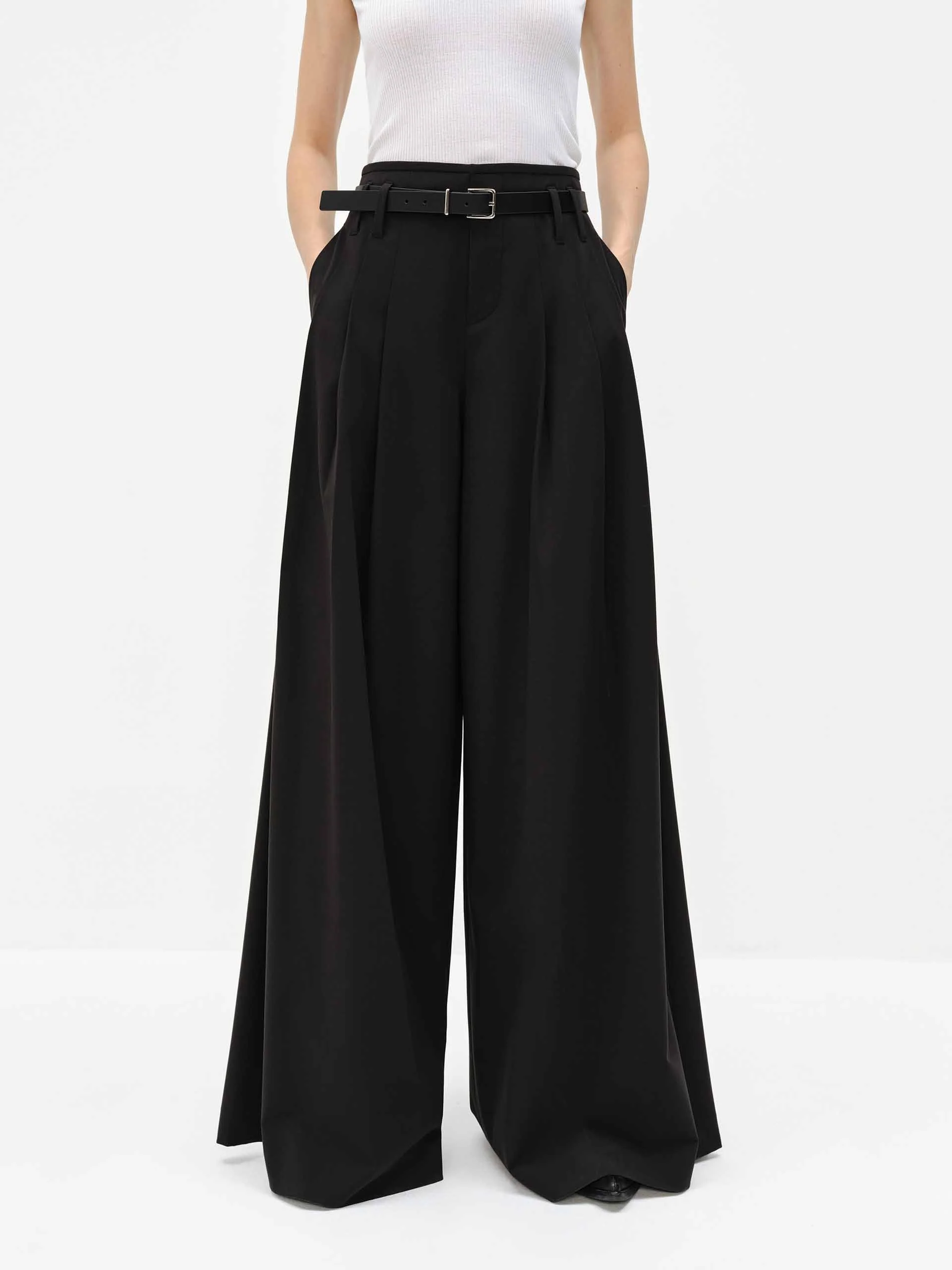 Wide Leg Belted Pants - Image 9