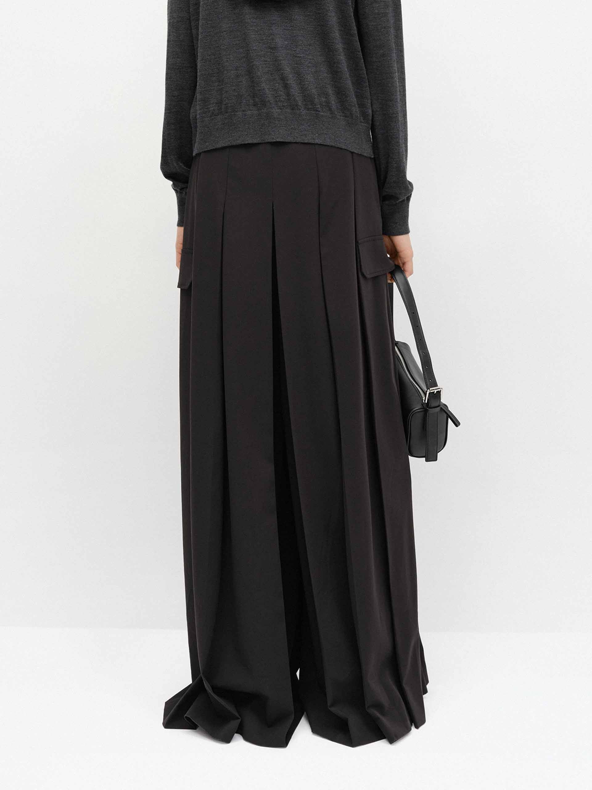 Wide Leg Pleated Pants - Image 3