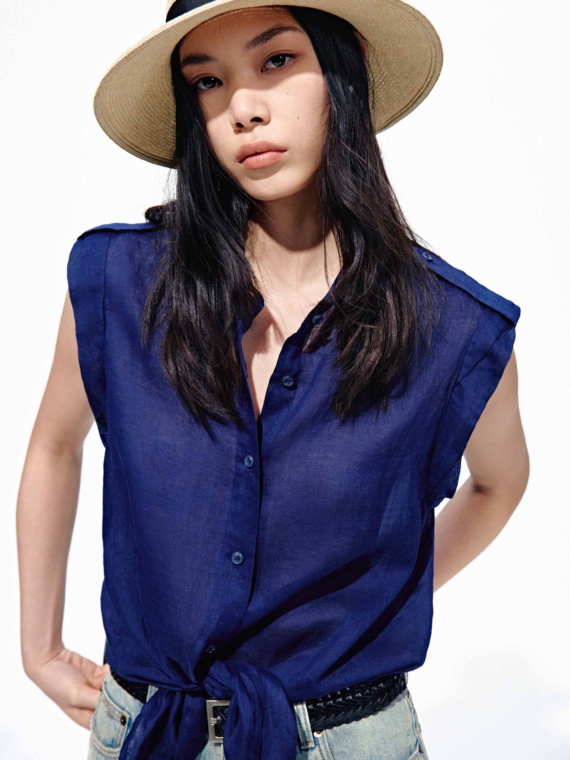 Wide Shoulder Ramie Shirt - Image 12
