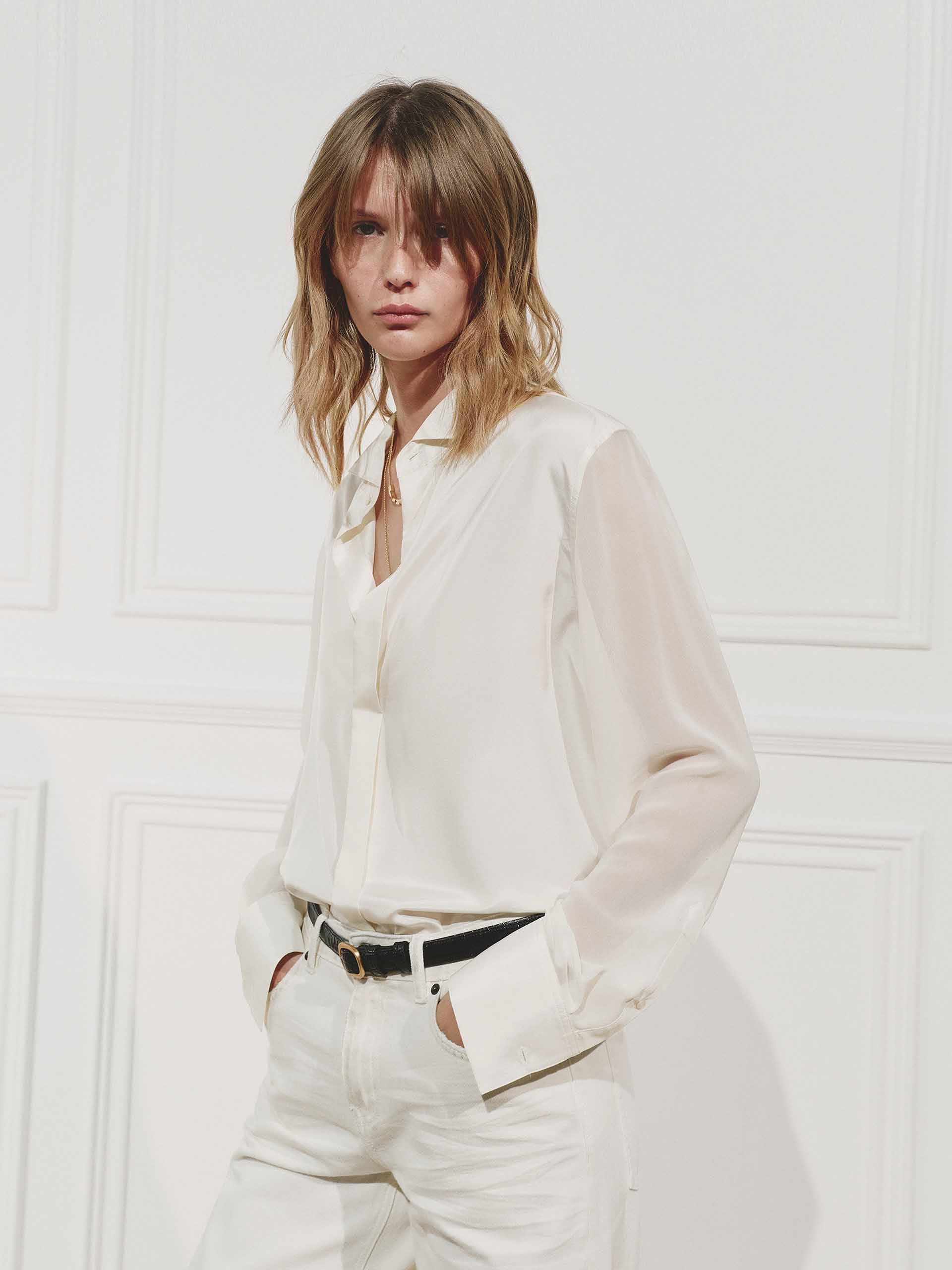 Wing Collar Silk Shirt - Image 3