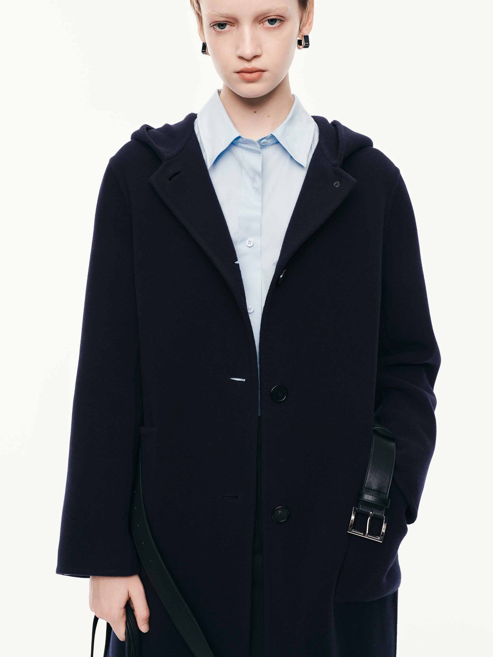 With Belt Hooded Coat - Image 7