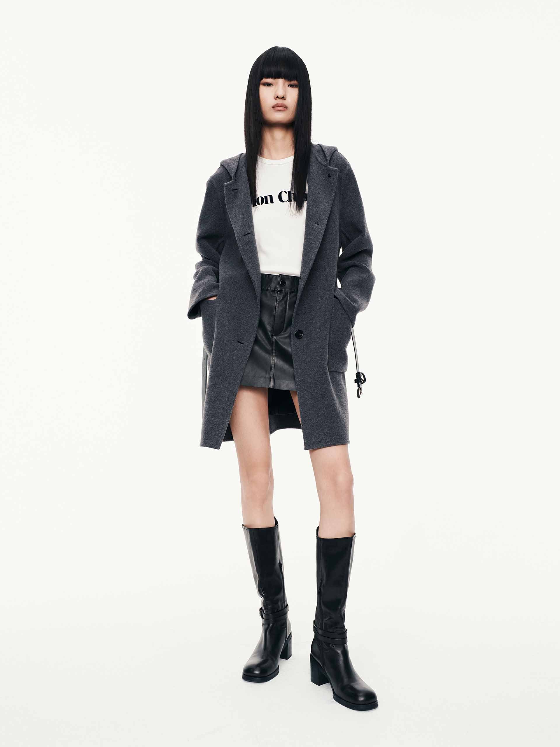 With Belt Hooded Coat - Image 9
