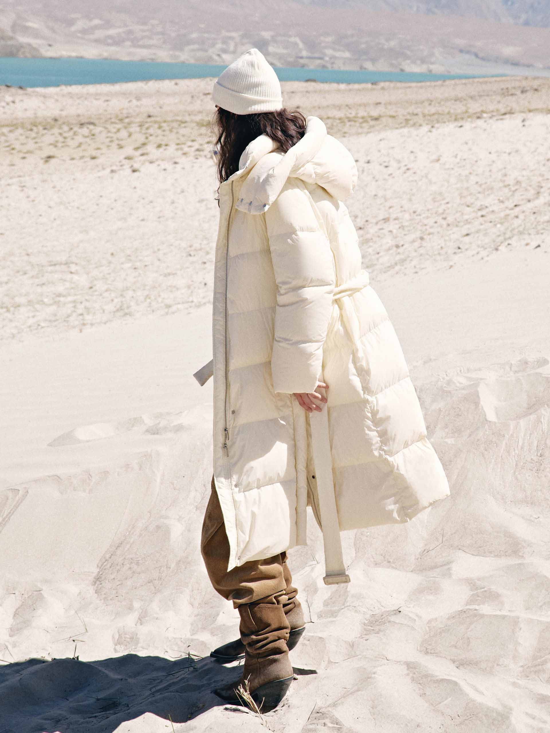 With Belt Longline Down Jacket - Image 3
