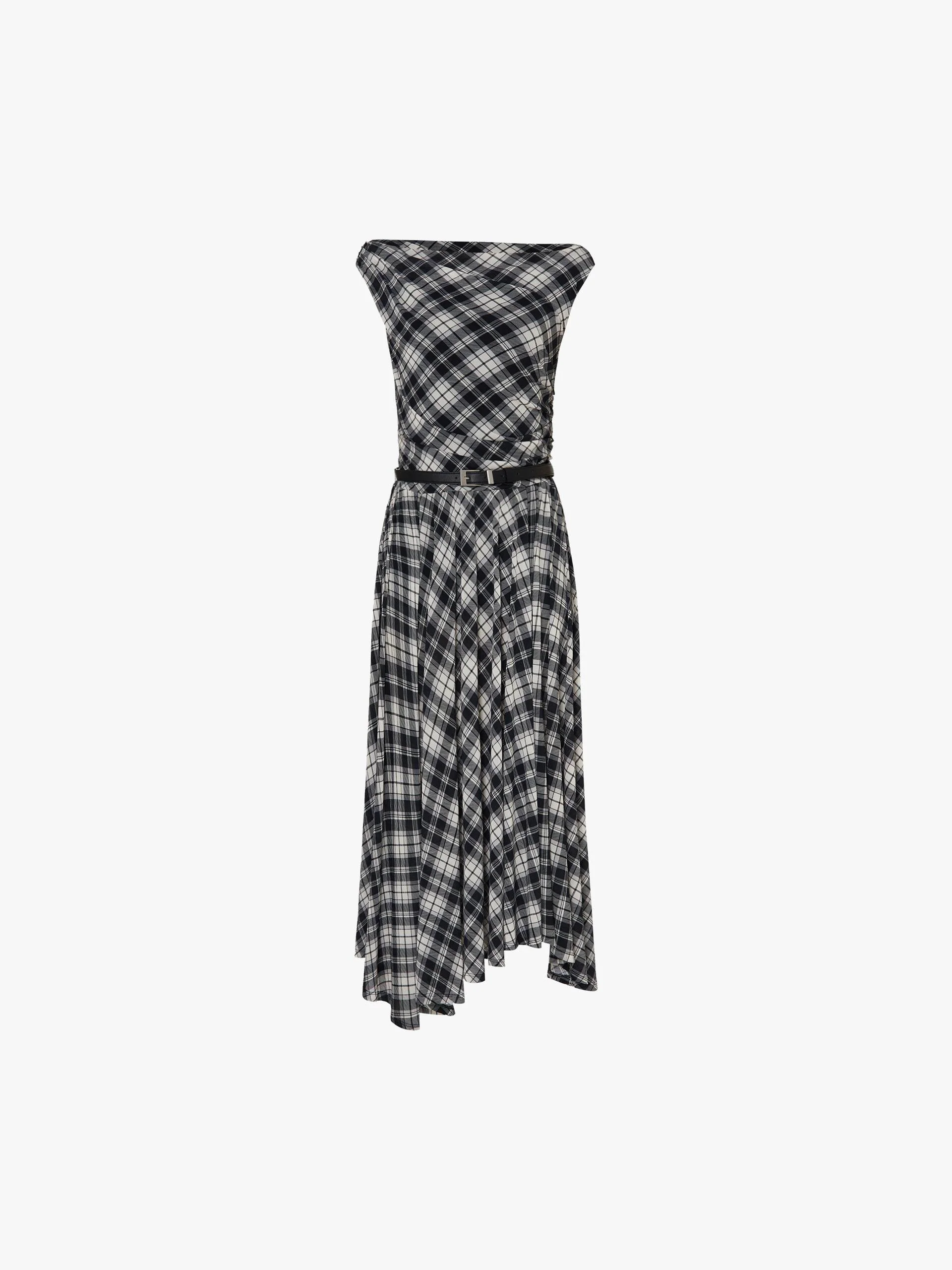 Included Belt Plaid Dress - Image 5