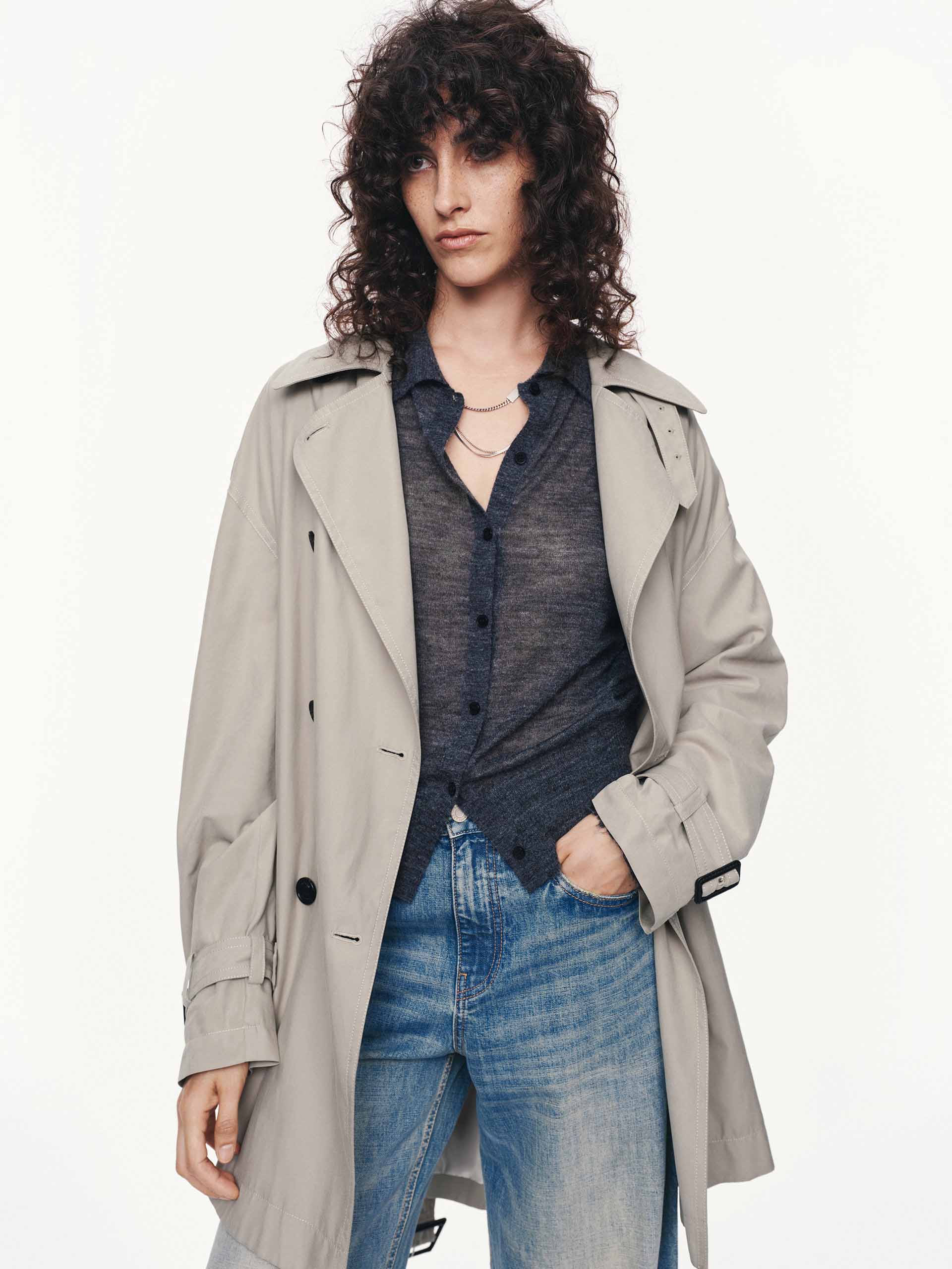 With Belt Trench Coat - Image 7