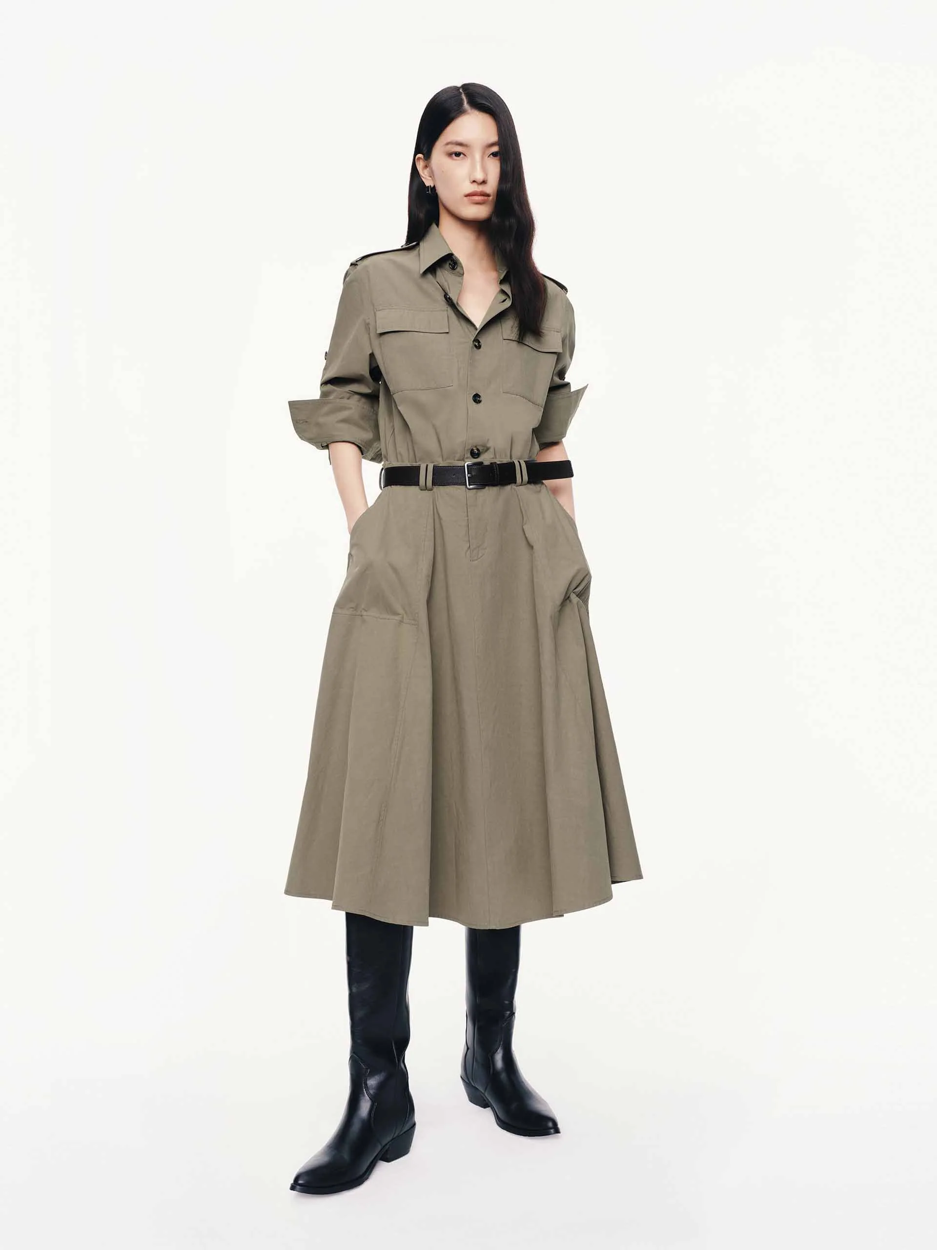 With Belt Trench Dress