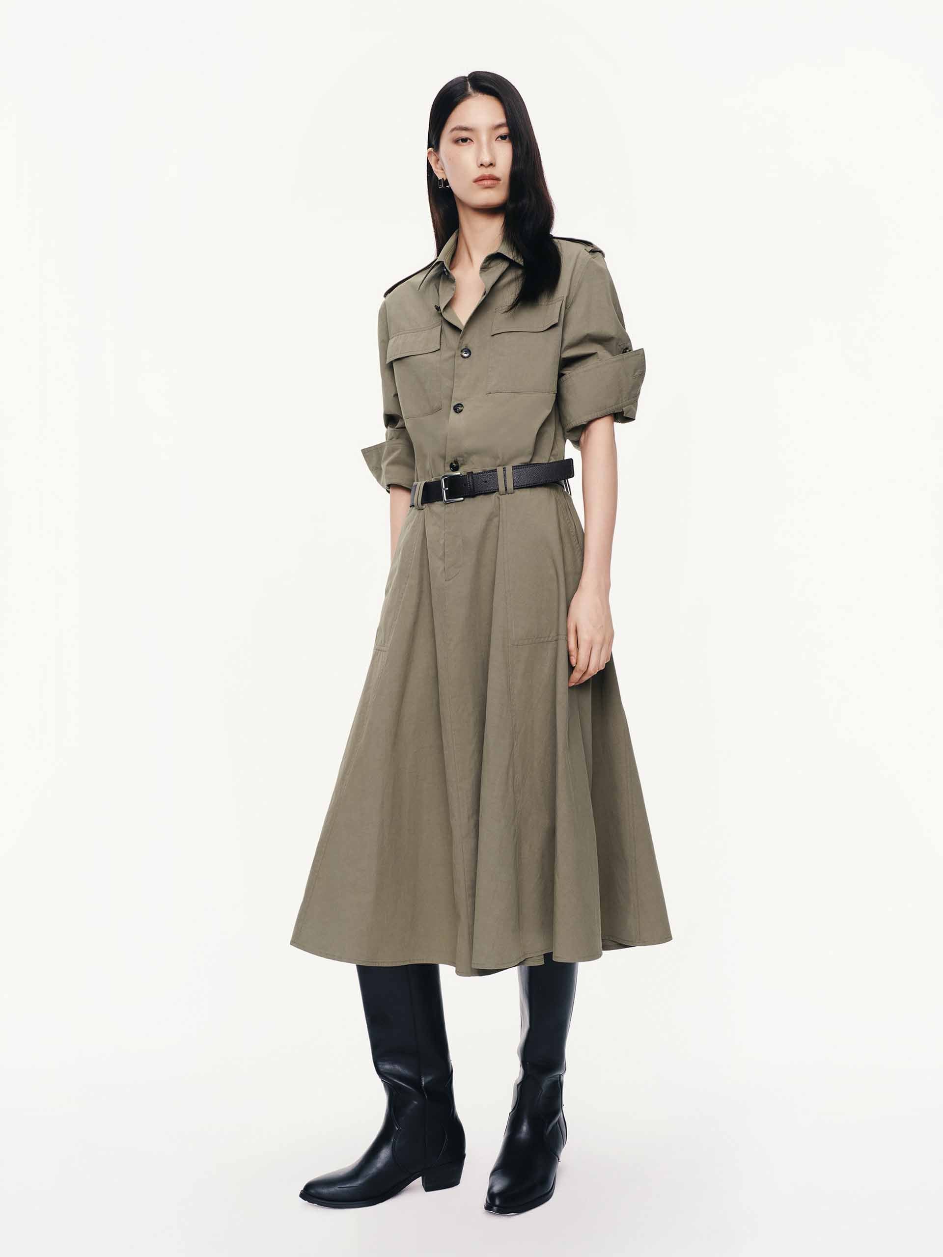 With Belt Trench Dress - Image 2