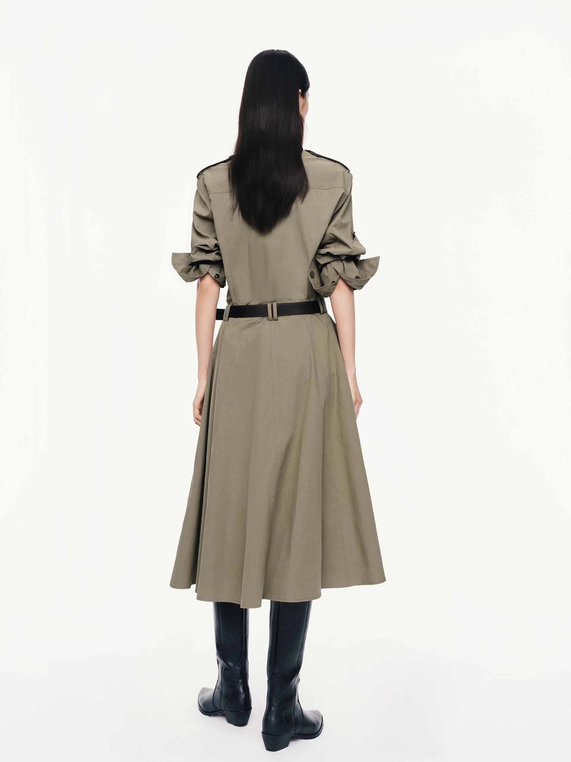 With Belt Trench Dress - Image 3