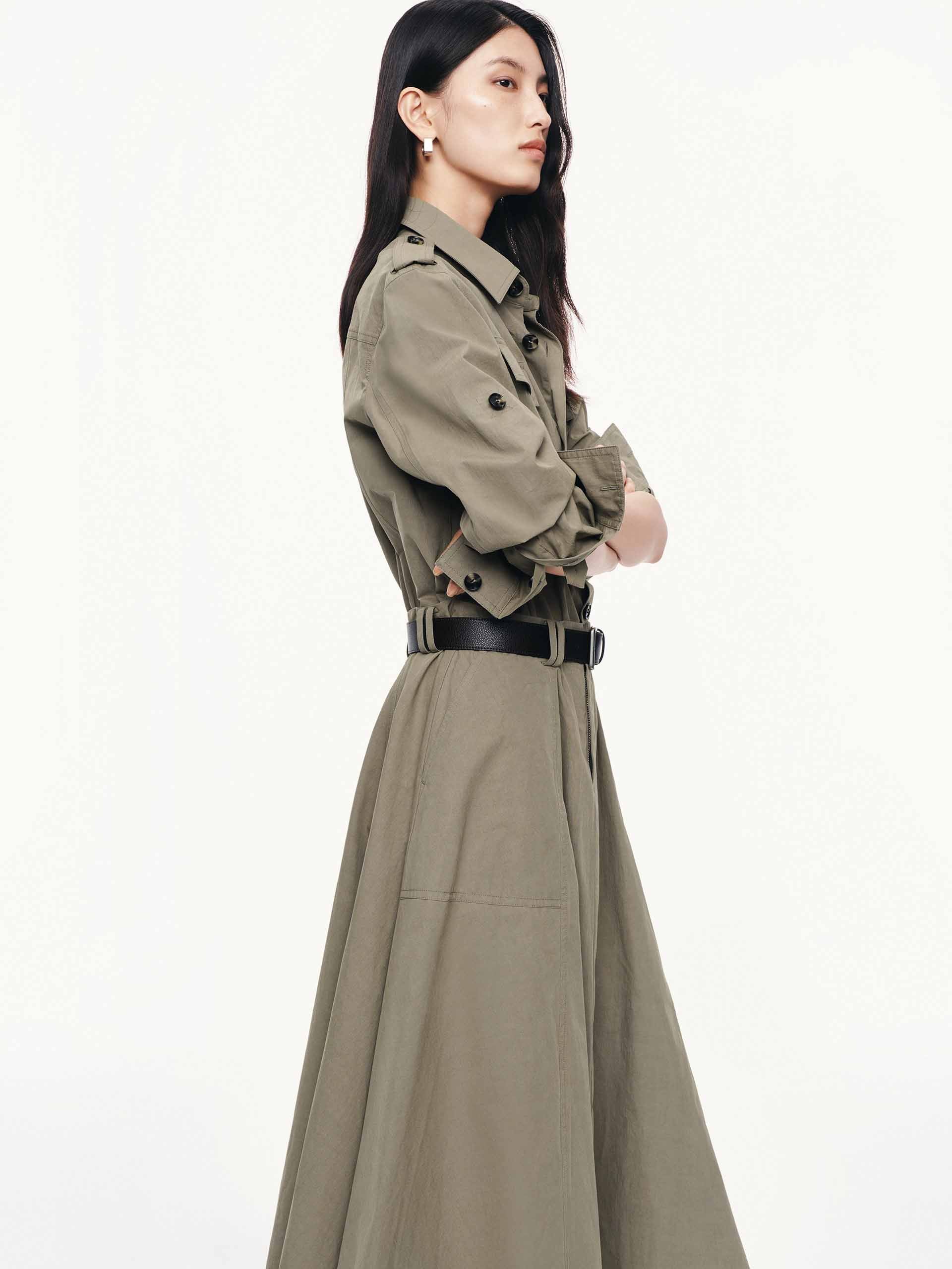 With Belt Trench Dress - Image 8